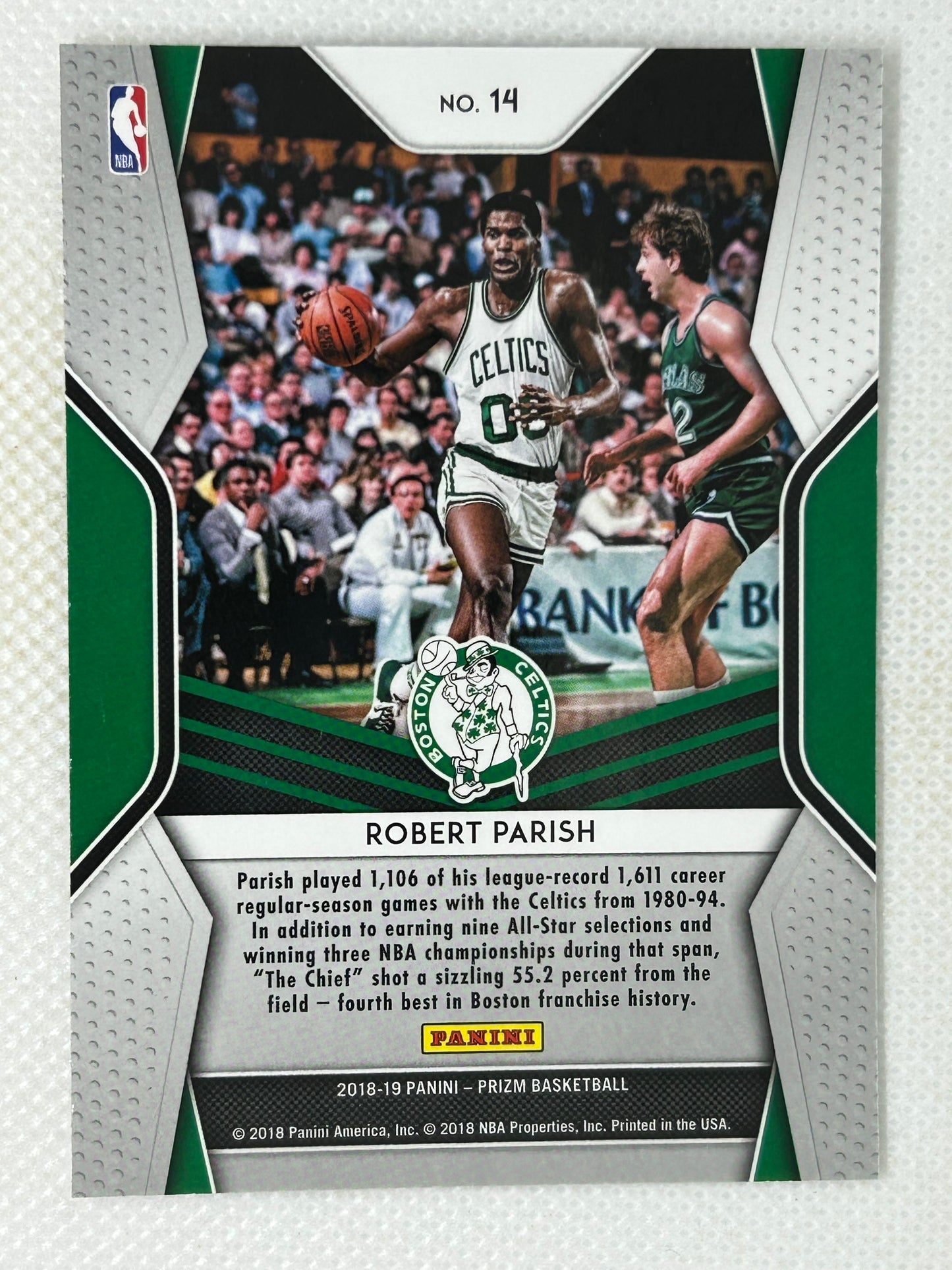 2018-19 Panini Prizm Dominance Robert Parish #14 Boston Celtics Signed Card