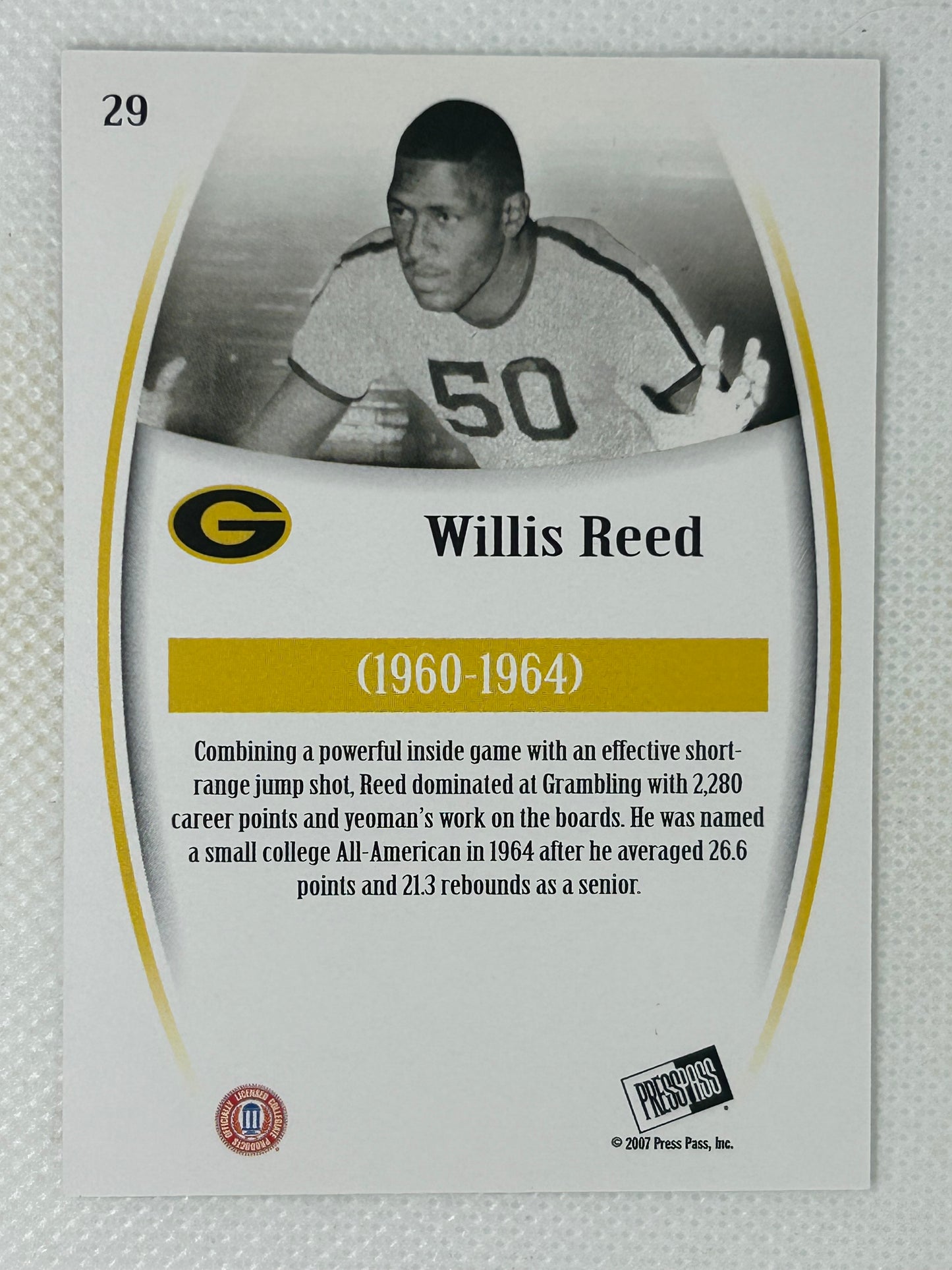 2007-08 Press Pass Legends Bronze #29 Willis Reed /899 Grambling State Tigers