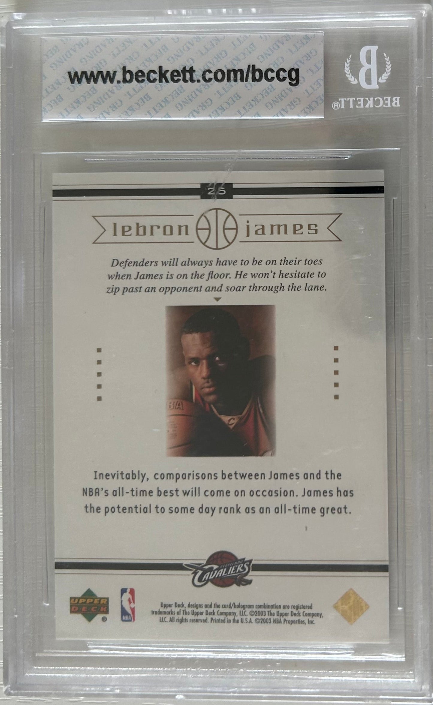2003 Upper Deck Lebron James Box Set Rookie Card #25- BCCG 10 Cleveland Cavaliers