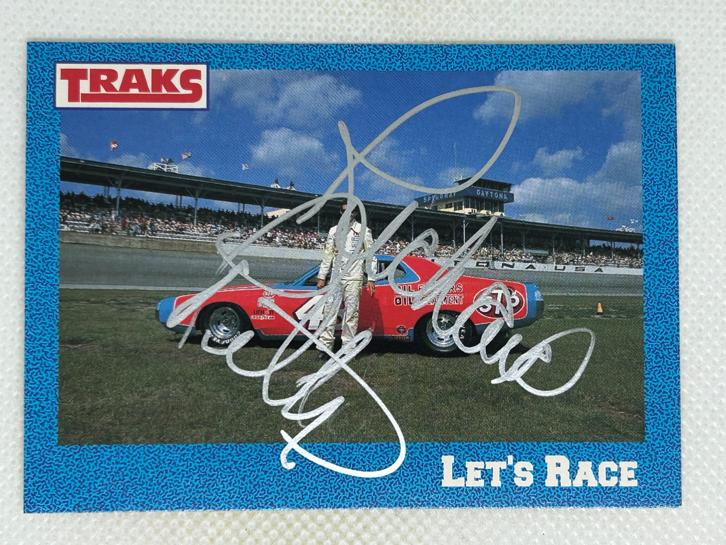 1991 Traks Richard Petty #4 Let's Race Signed Card