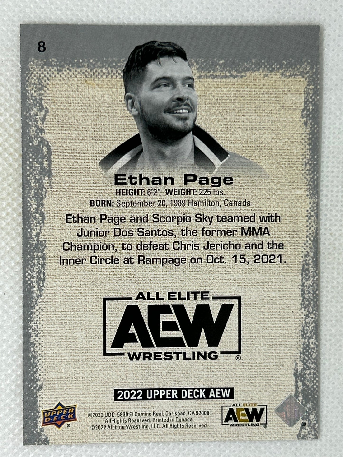 2022 Upper Deck AEW All Elite Wrestling Gold Ethan Page #8