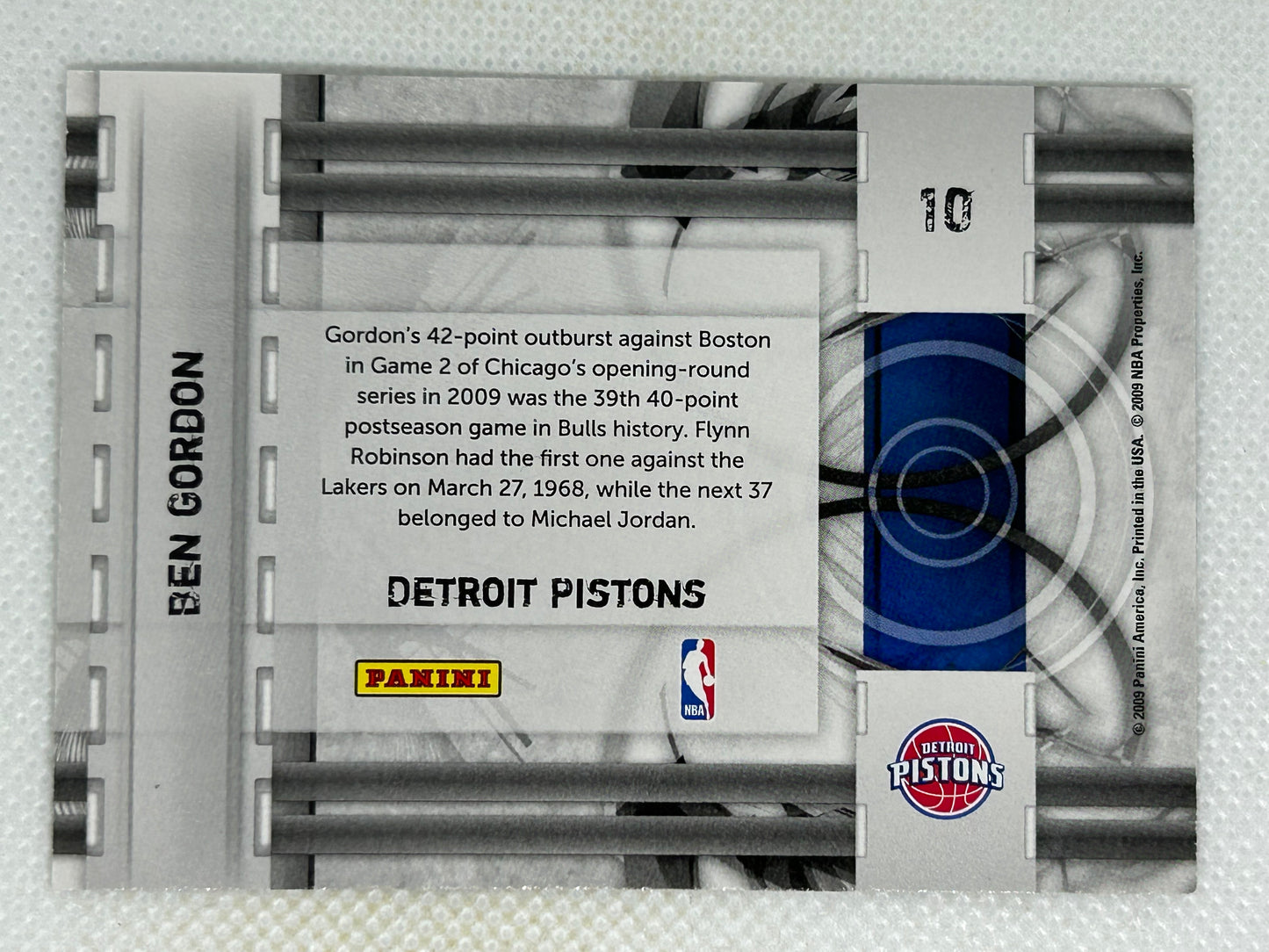 2009-10 Panini Donruss Elite Prime Targets #10 Ben Gordon Detroit Pistons