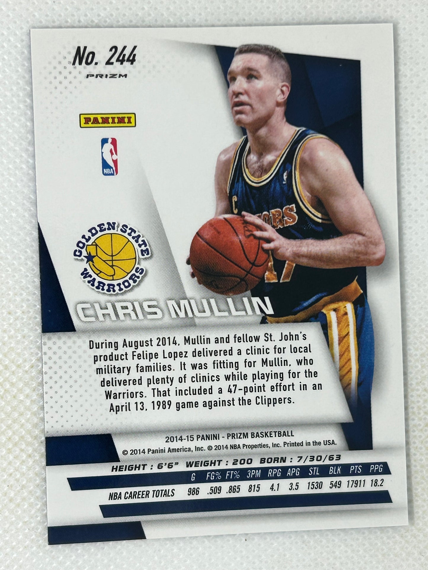 2014-15 Panini Prizm Blue Mojo #244 Chris Mullin Golden State Warriors