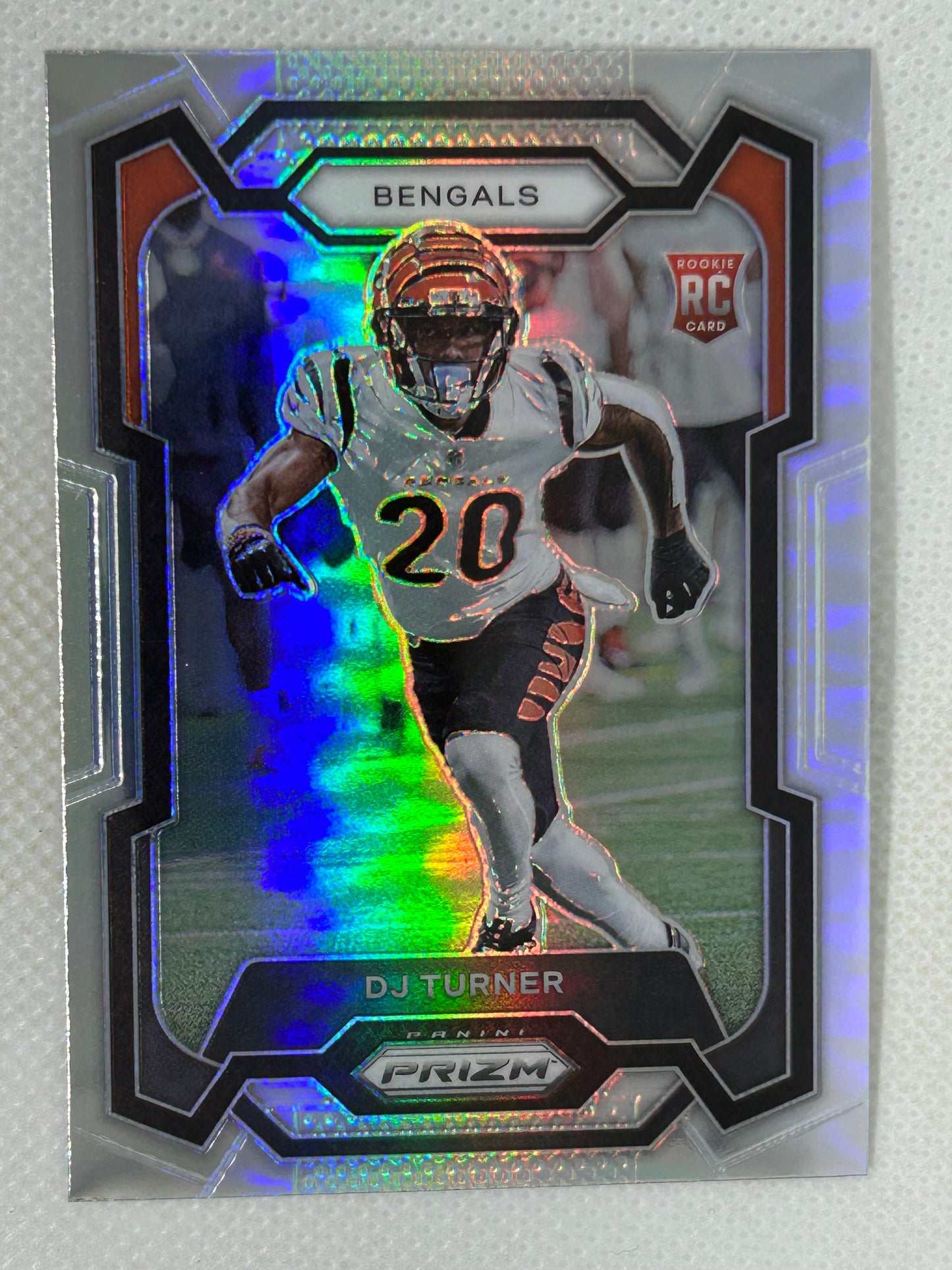 2023 Panini Prizm Silver Prizm Rookie DJ Turner #319 Cincinnati Bengals
