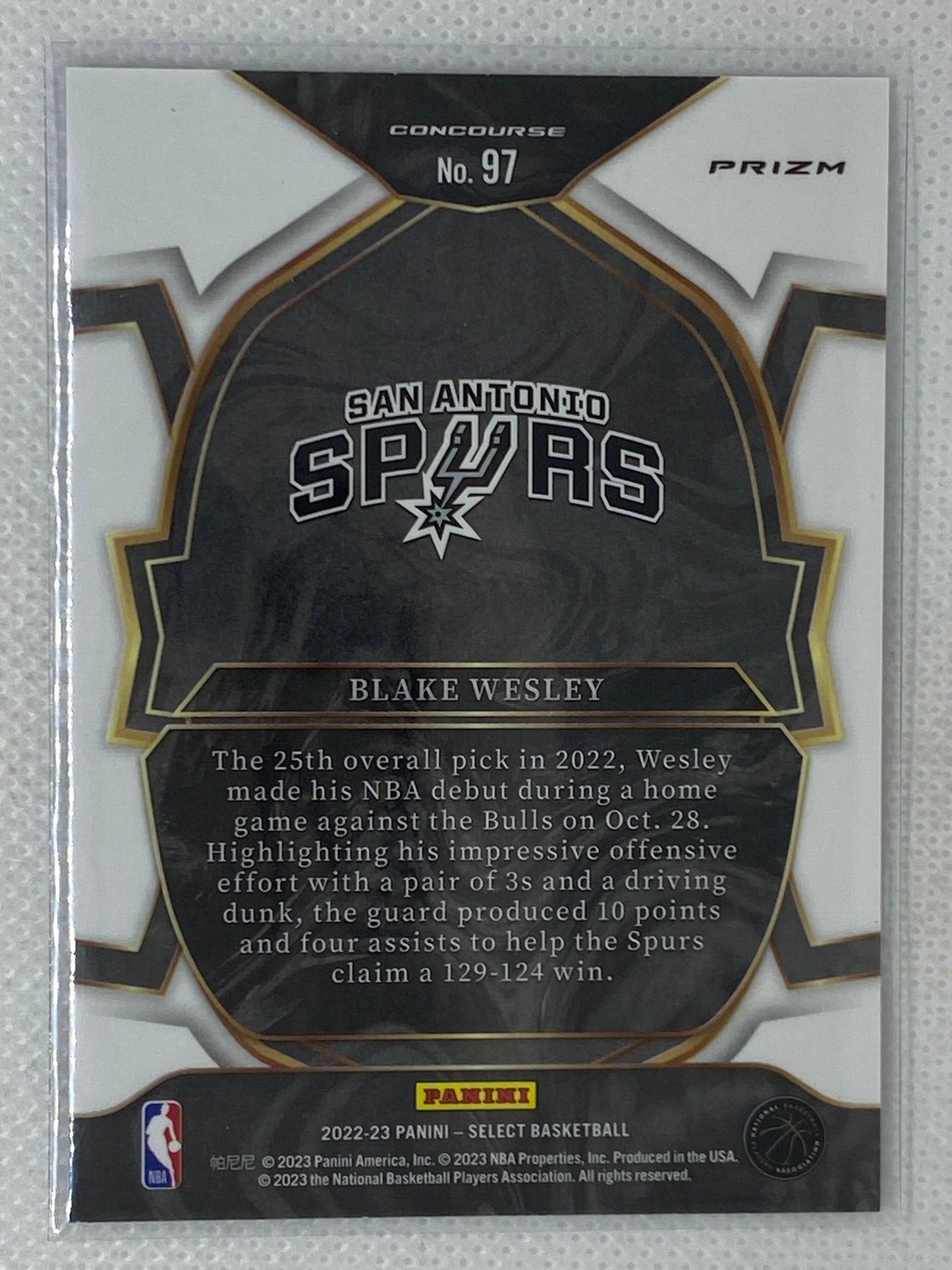 2022-23 Panini Select Concourse Blake Wesley Retail Blue Prizm #97 RC
