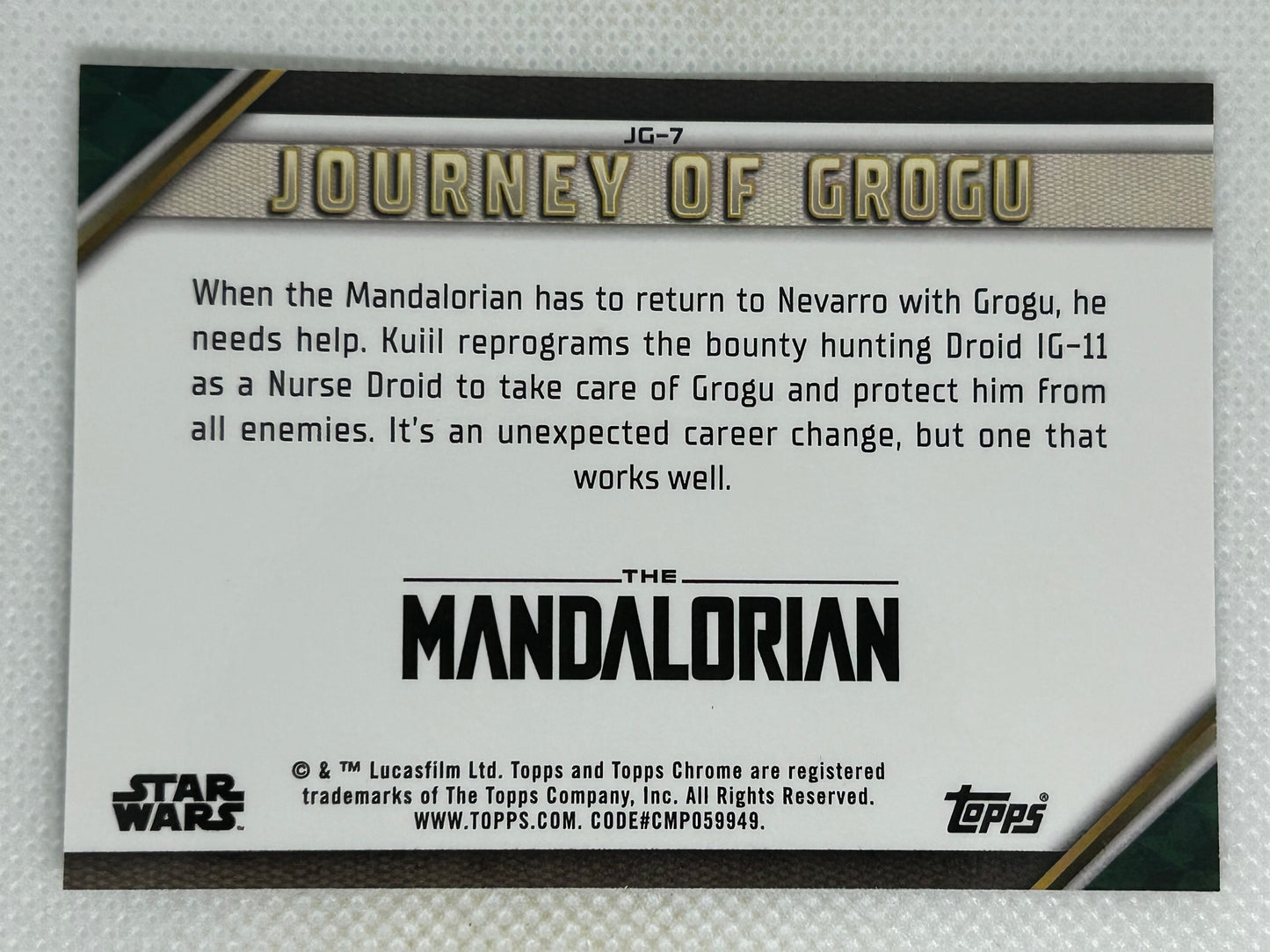 2023 Topps Chrome Star Wars Journey of Grogu The Mandalorian Refractor #JG-7