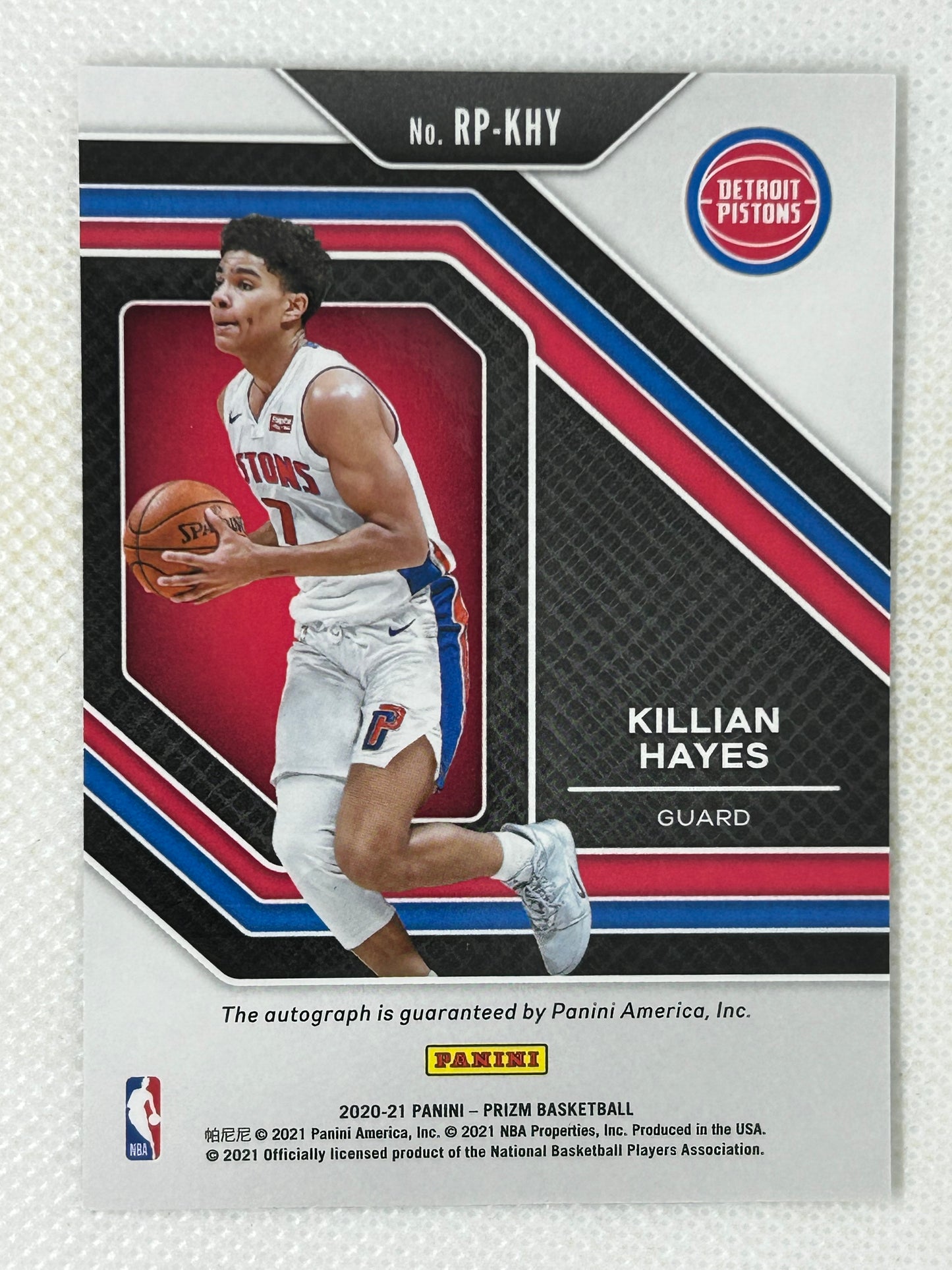 2020-21 Panini Prizm Rookie Penmanship Autograph Killian Hayes #RP-KHY Detroit Pistons
