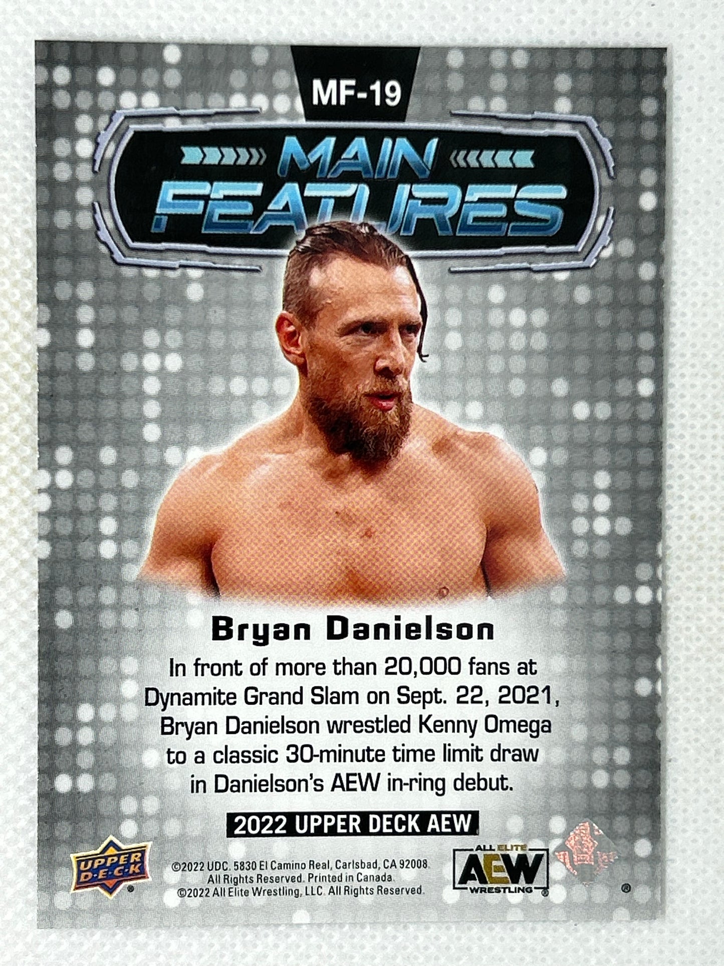 2022 Upper Deck AEW Wrestling Main Features Blue Parallel Bryan Danielson #MF 19