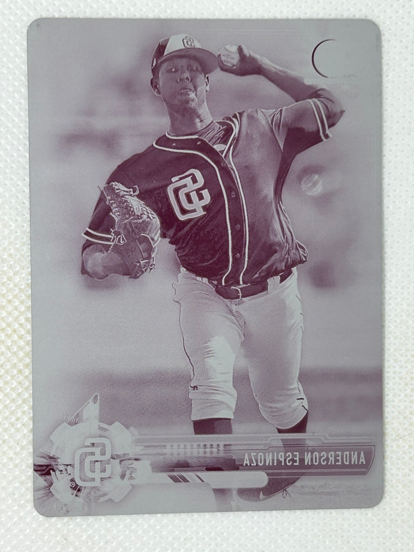 2017 Bowman Draft Anderson Espinoza #BD-70 1/1 Printing Plate San Diego Padres
