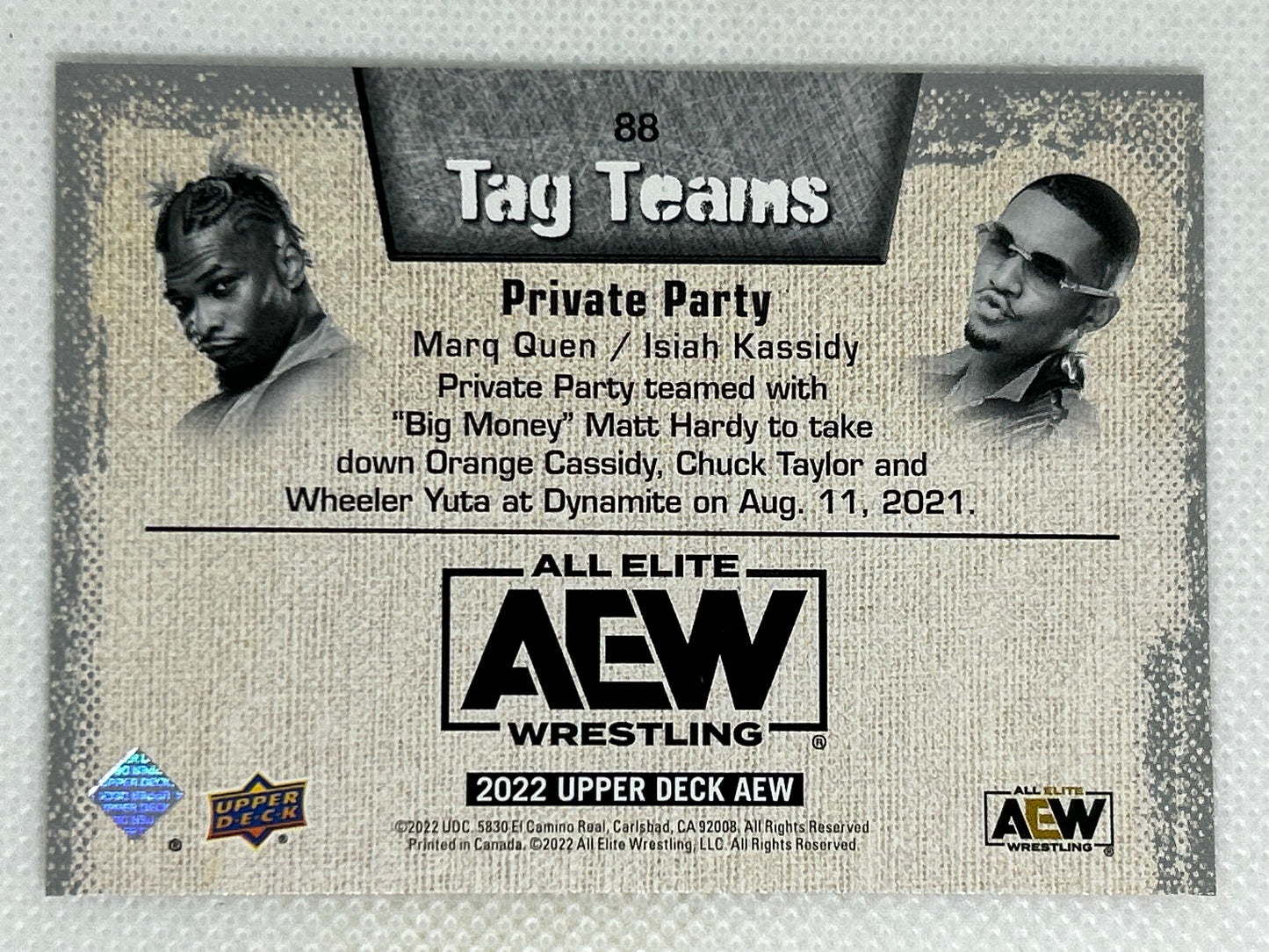 2022 Upper Deck AEW All Elite Wrestling Tag Teams #88 Private Party