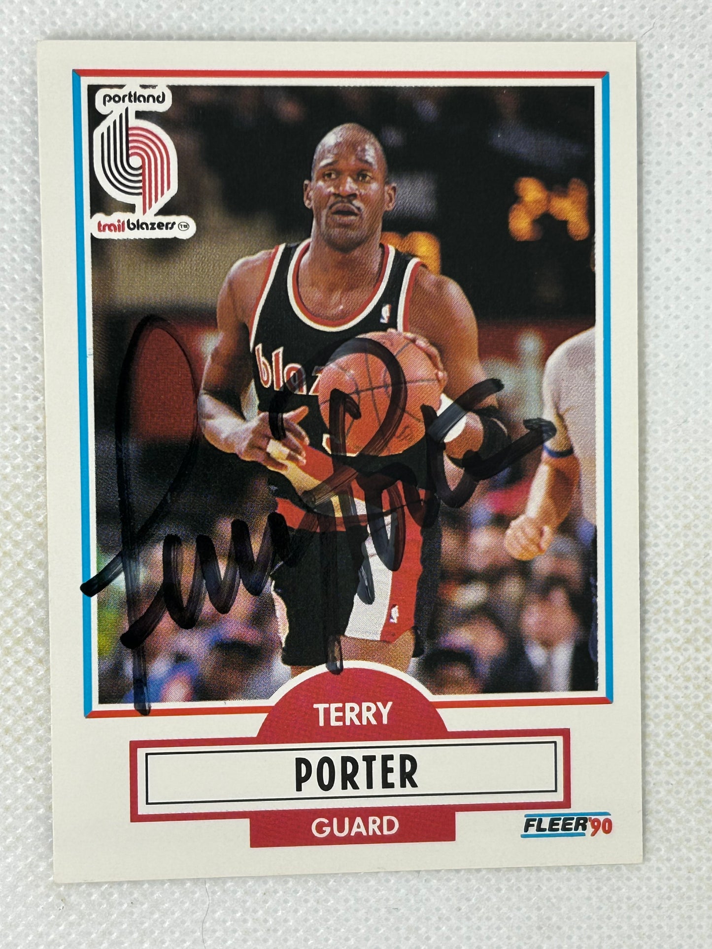 1990-91 Fleer Terry Porter #158 Portland Trail Blazers Signed Card