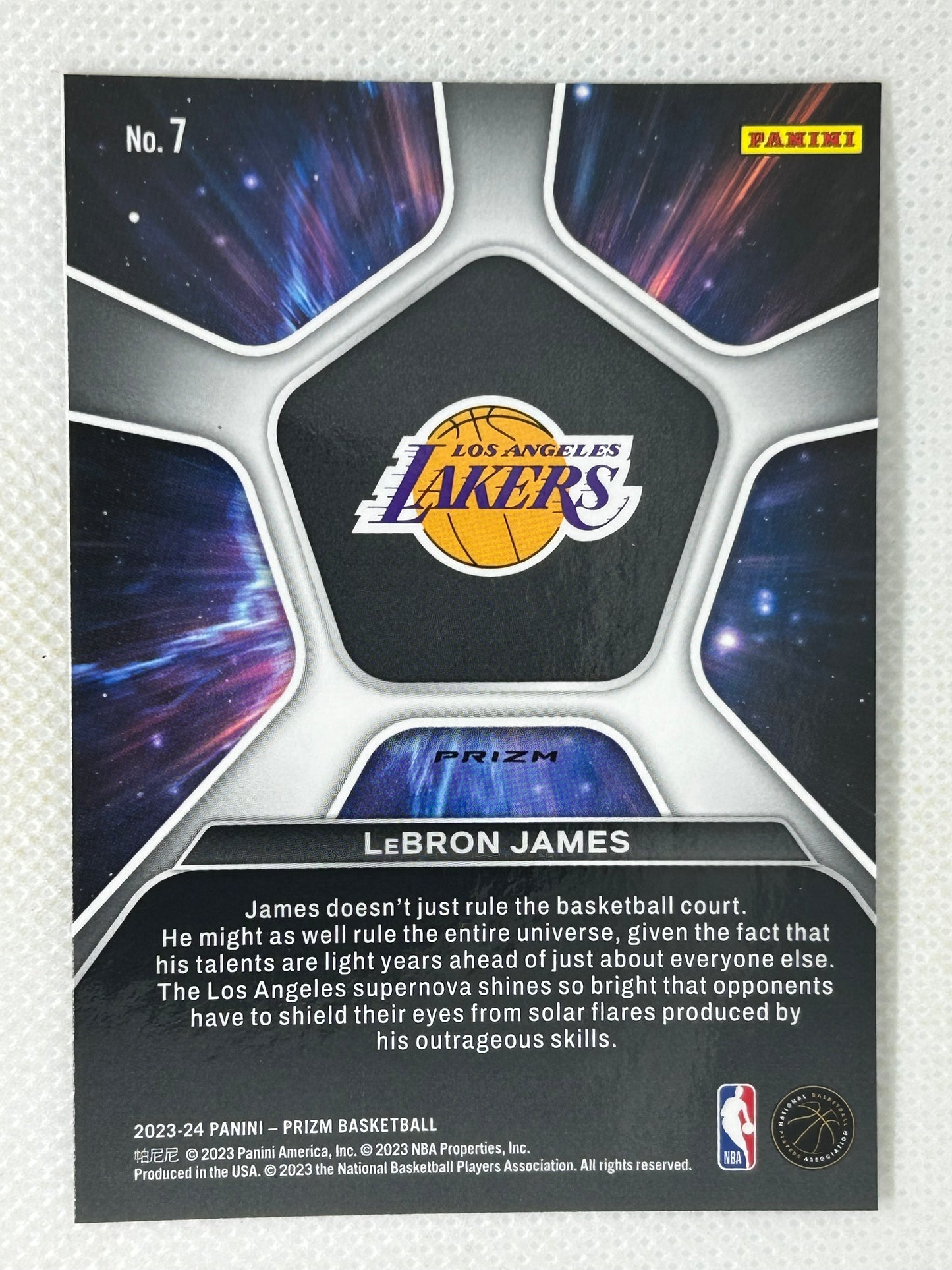2023-24 Panini Prizm Deep Space Silver Lebron James #7 Los Angeles Lakers