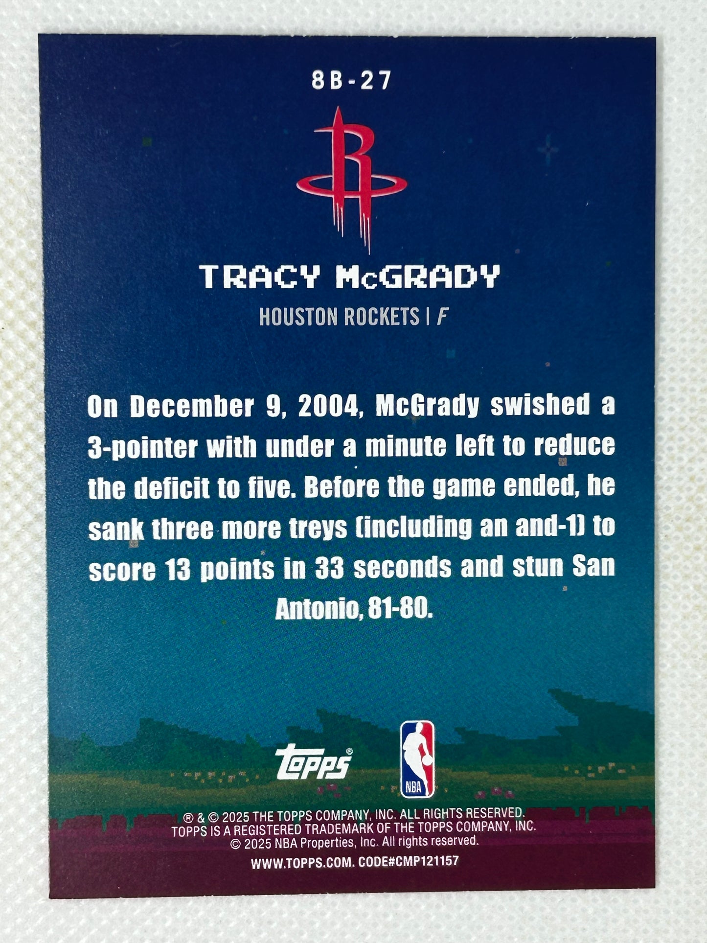2025-26 Topps Basketball 8-Bit Ballers Tracy McGrady #8B-27 Houston Rockets