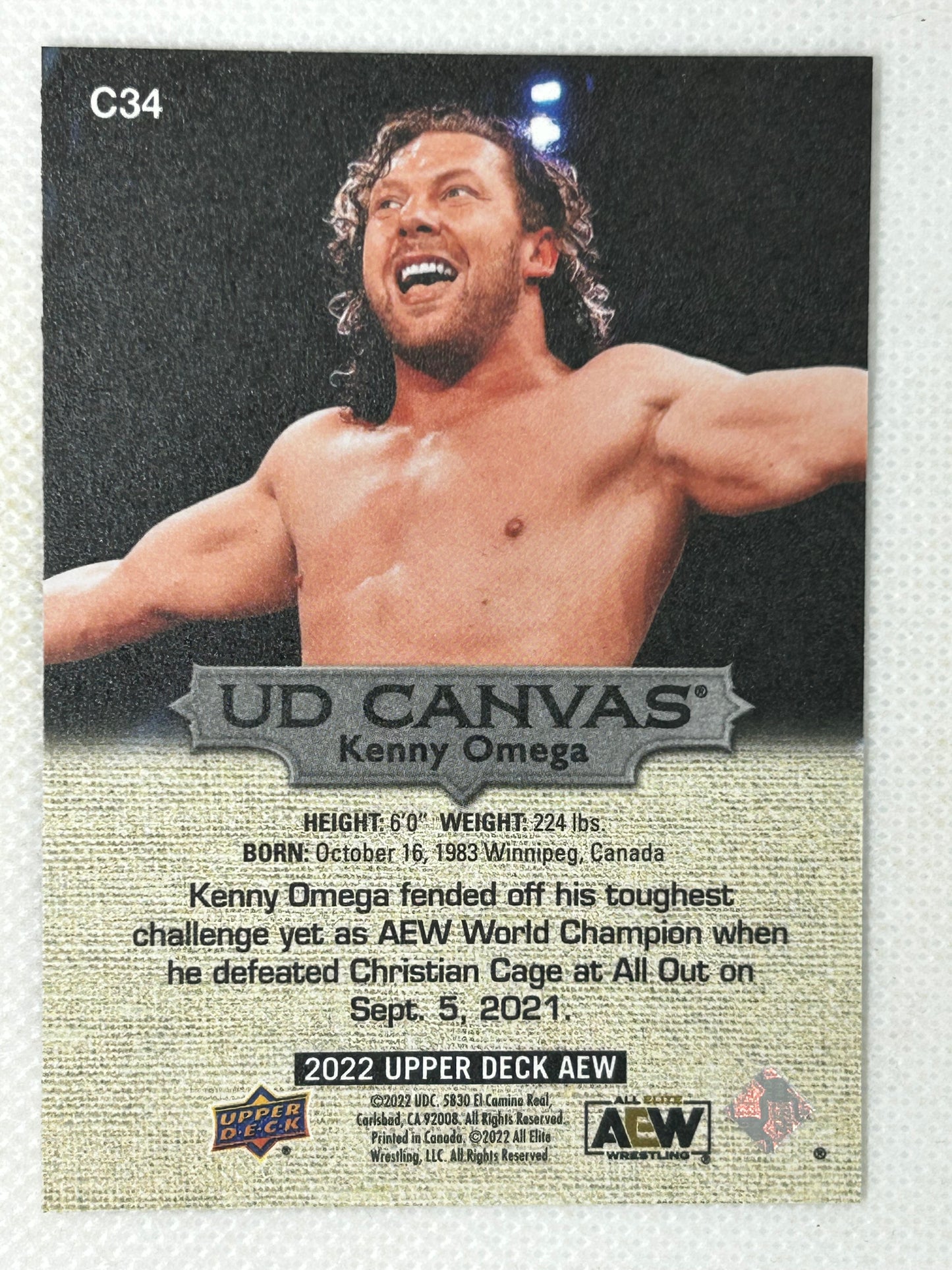 2022 Upper Deck AEW All Elite Wrestling UD Canvas SP Kenny Omega #C34