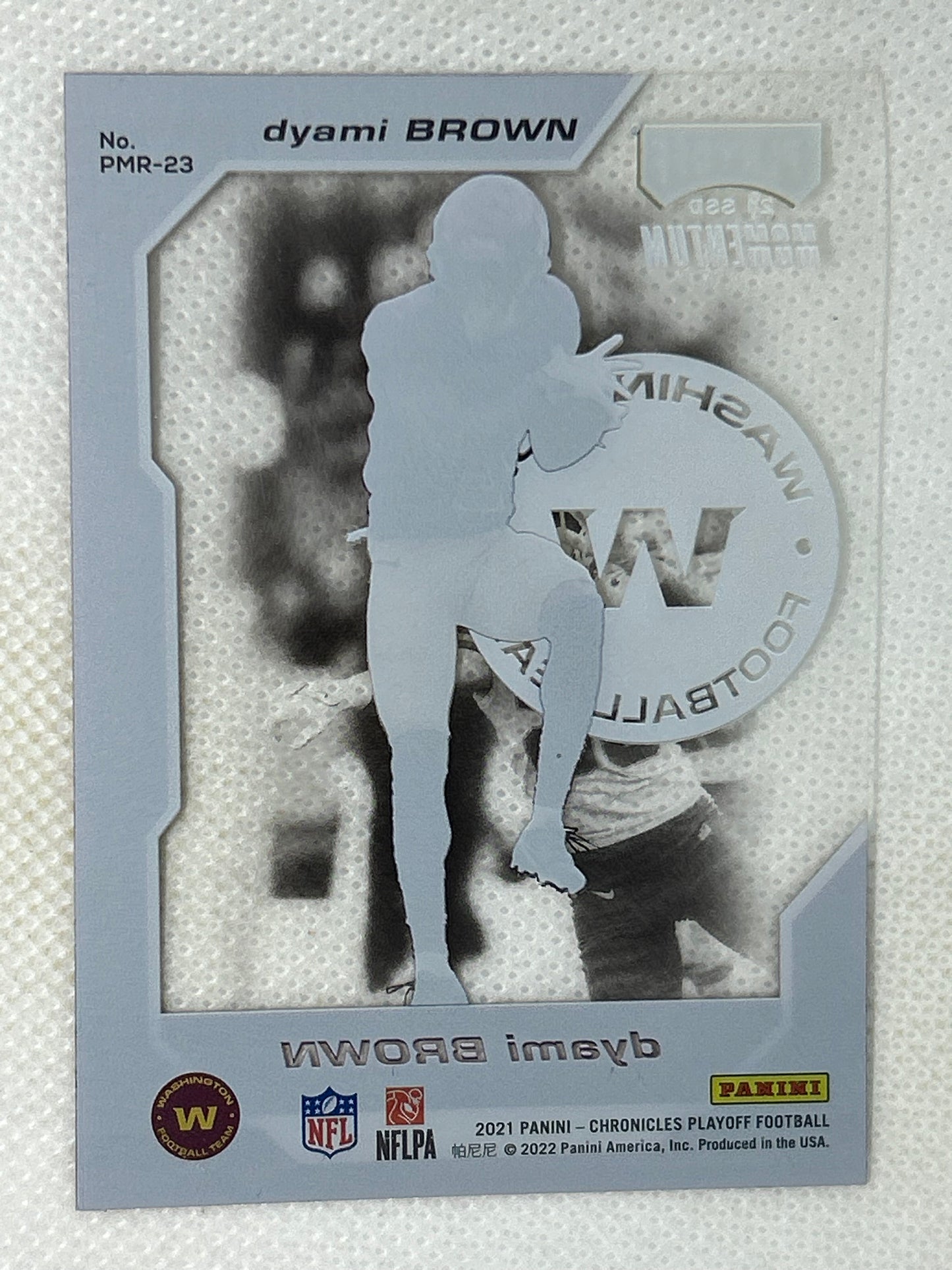 2021 Panini Chronicles Dyami Brown Playoff Momentum Acetate Rookie #PMR-23 Washington Commanders