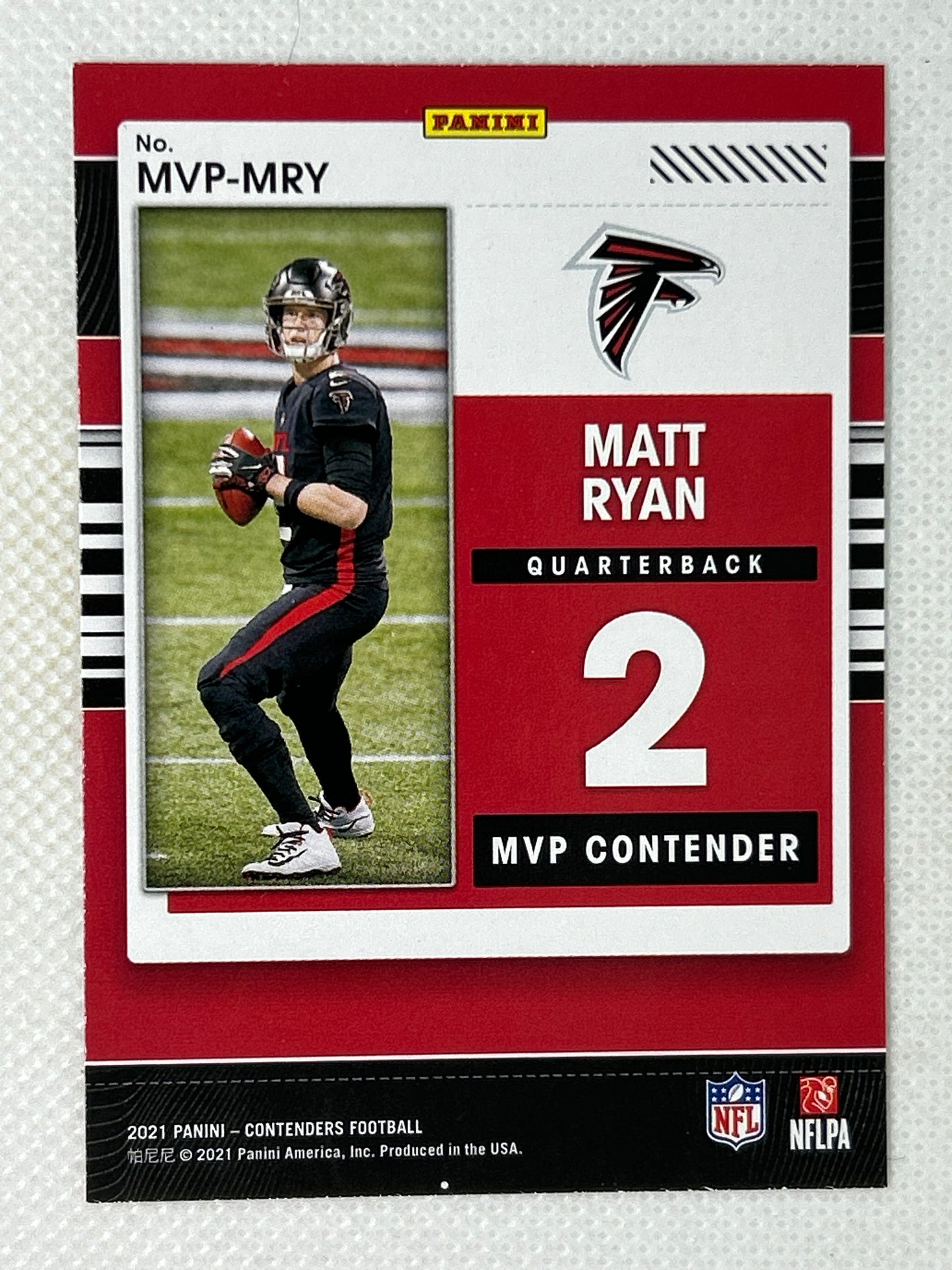 2021 Panini Contenders MVP Contenders Matt Ryan #MVP-MRY Atlanta Falcons