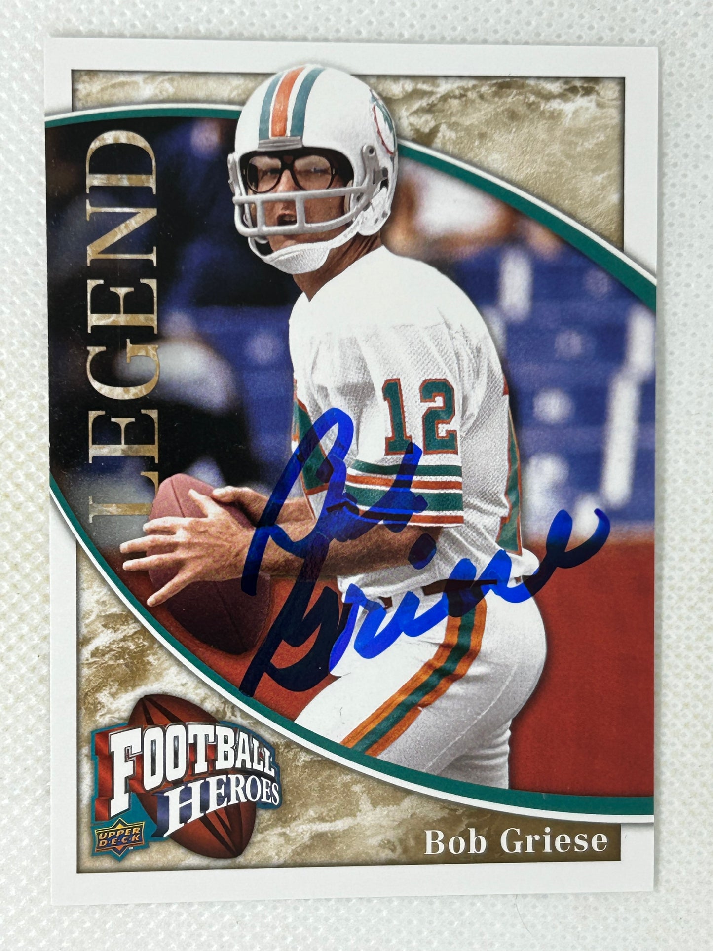2009 Upper Deck Heroes #206 Bob Griese Miami Dolphins Signed Card