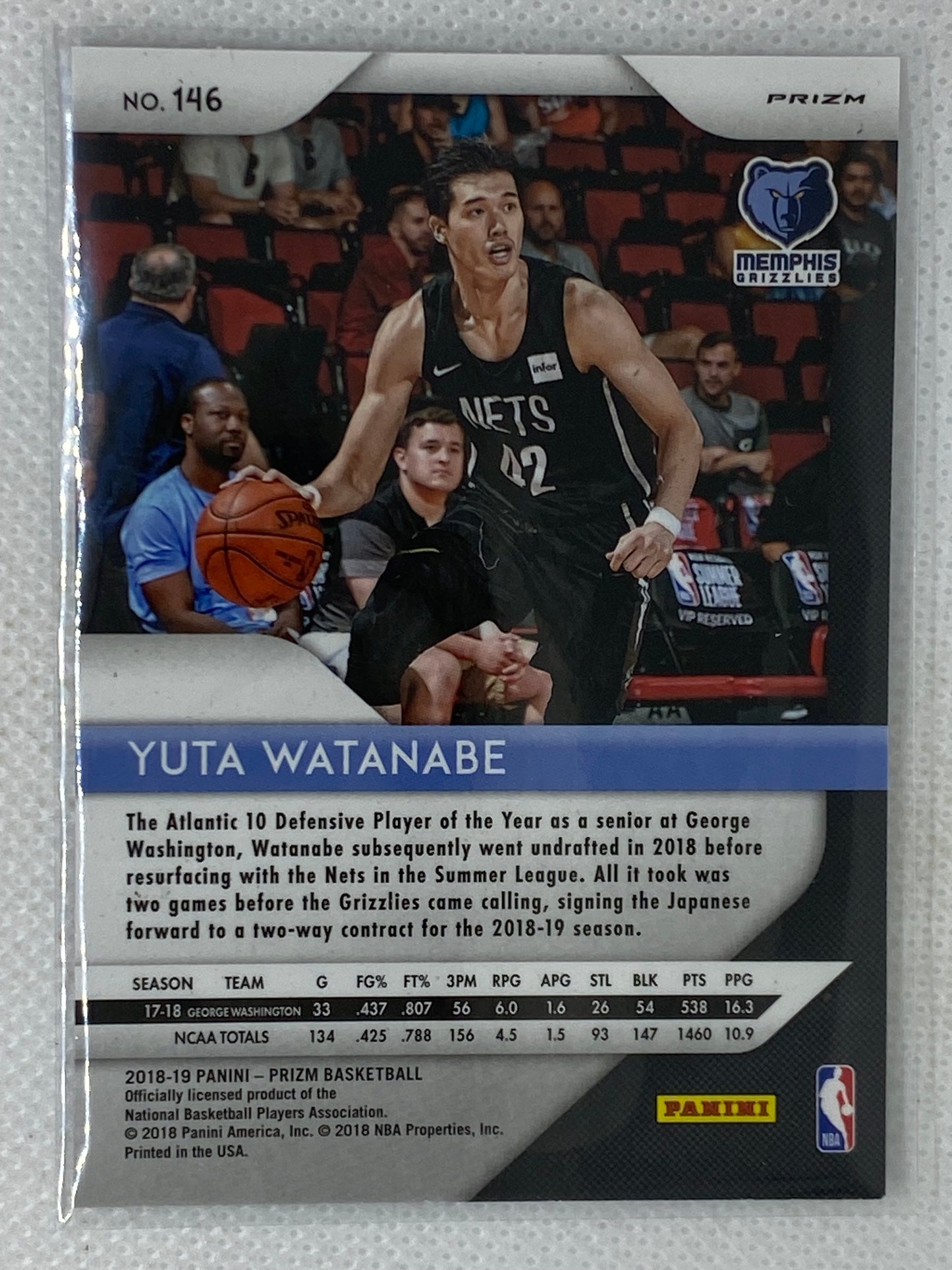 2018-19 Panini Prizm Basketball Yuta Watanabe Silver RC #146