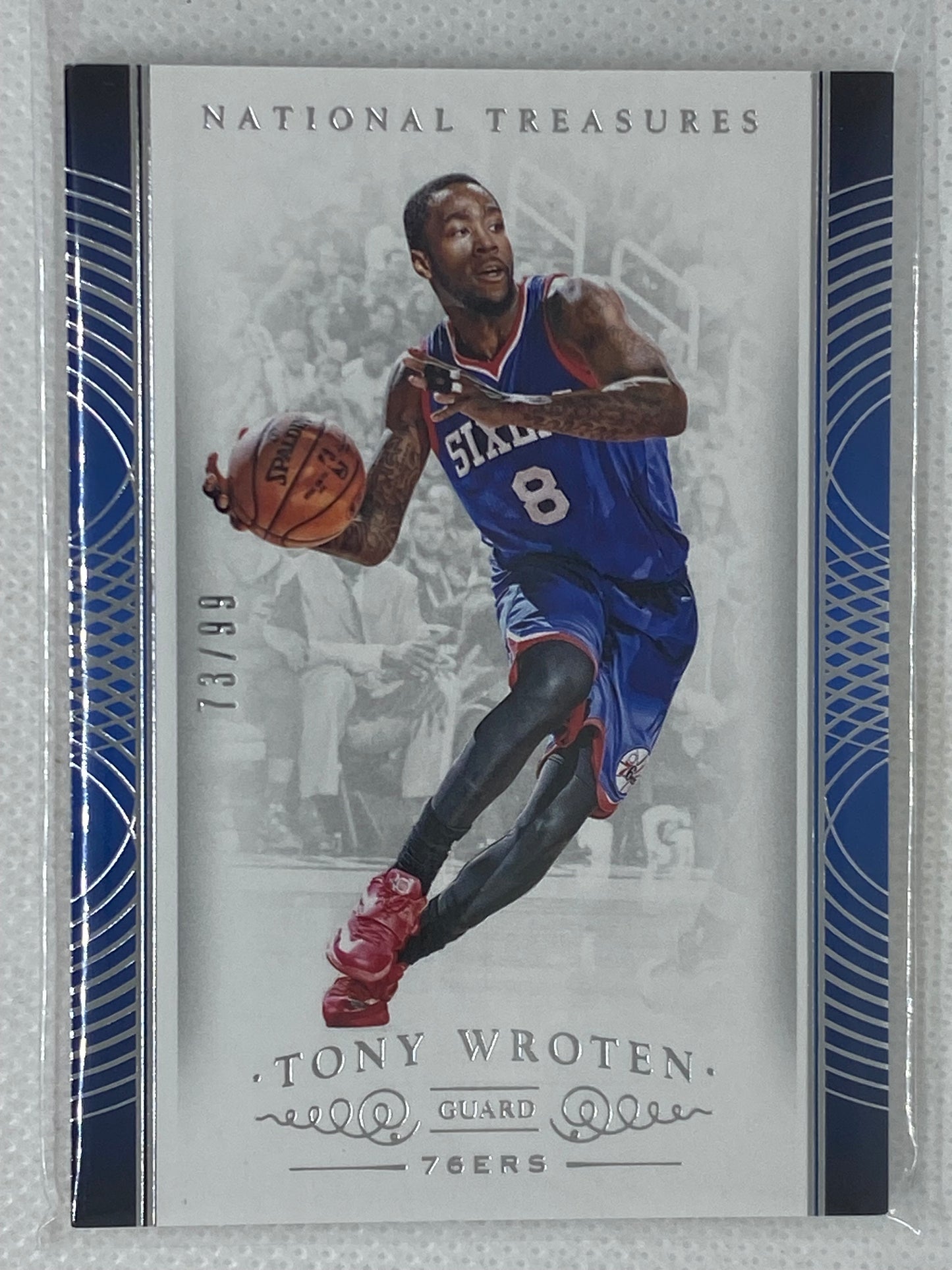 2014-15 Panini National Treasures Yellow Printing Plate Tony Wroten #88 With Base Included