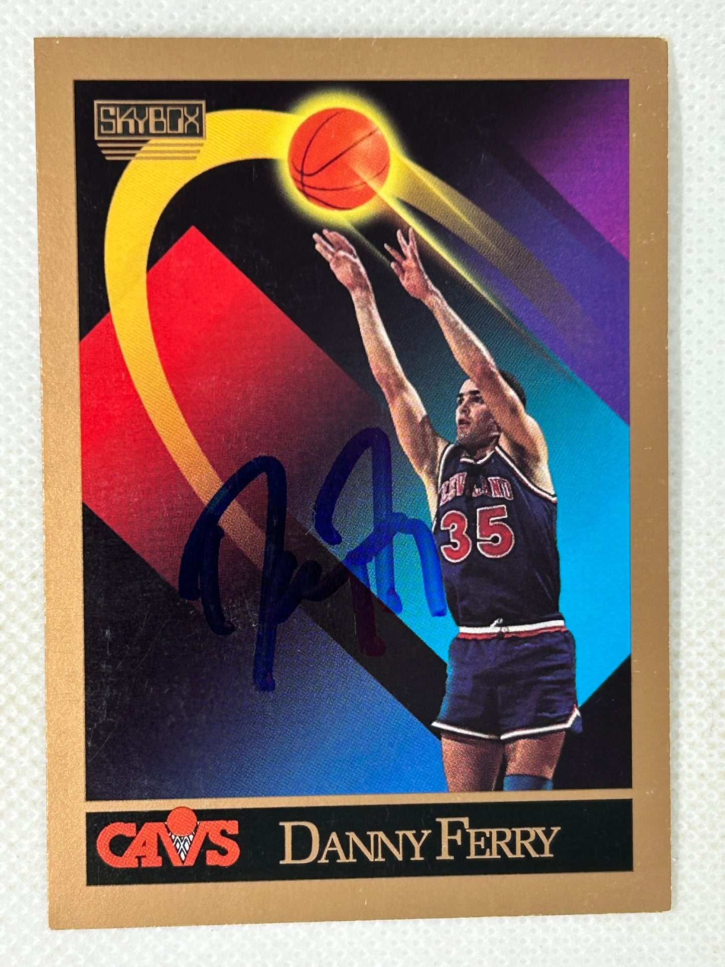 1990-91 SkyBox Danny Ferry Rookie #374 Cleveland Cavaliers Signed Card