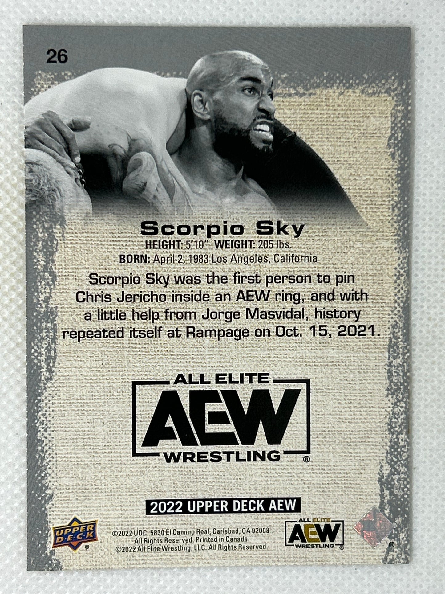 2022 Upper Deck AEW All Elite Wrestling Gold #26 Scorpio Sky
