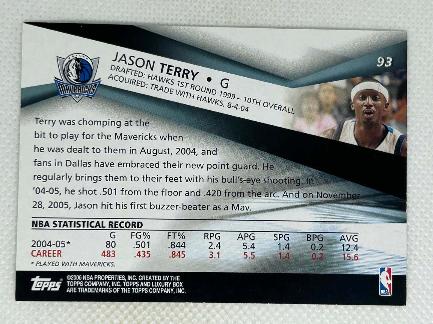 2005-06 Topps Luxury Box Jason Terry #93 Dallas Mavericks