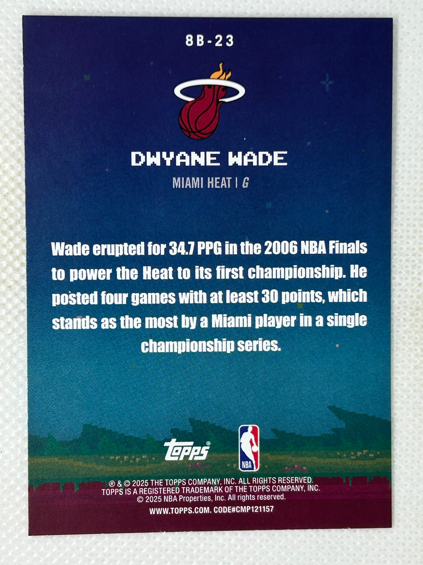 2025-26 Topps 8-Bit Ballers #8B23 Dwyane Wade Miami Heat