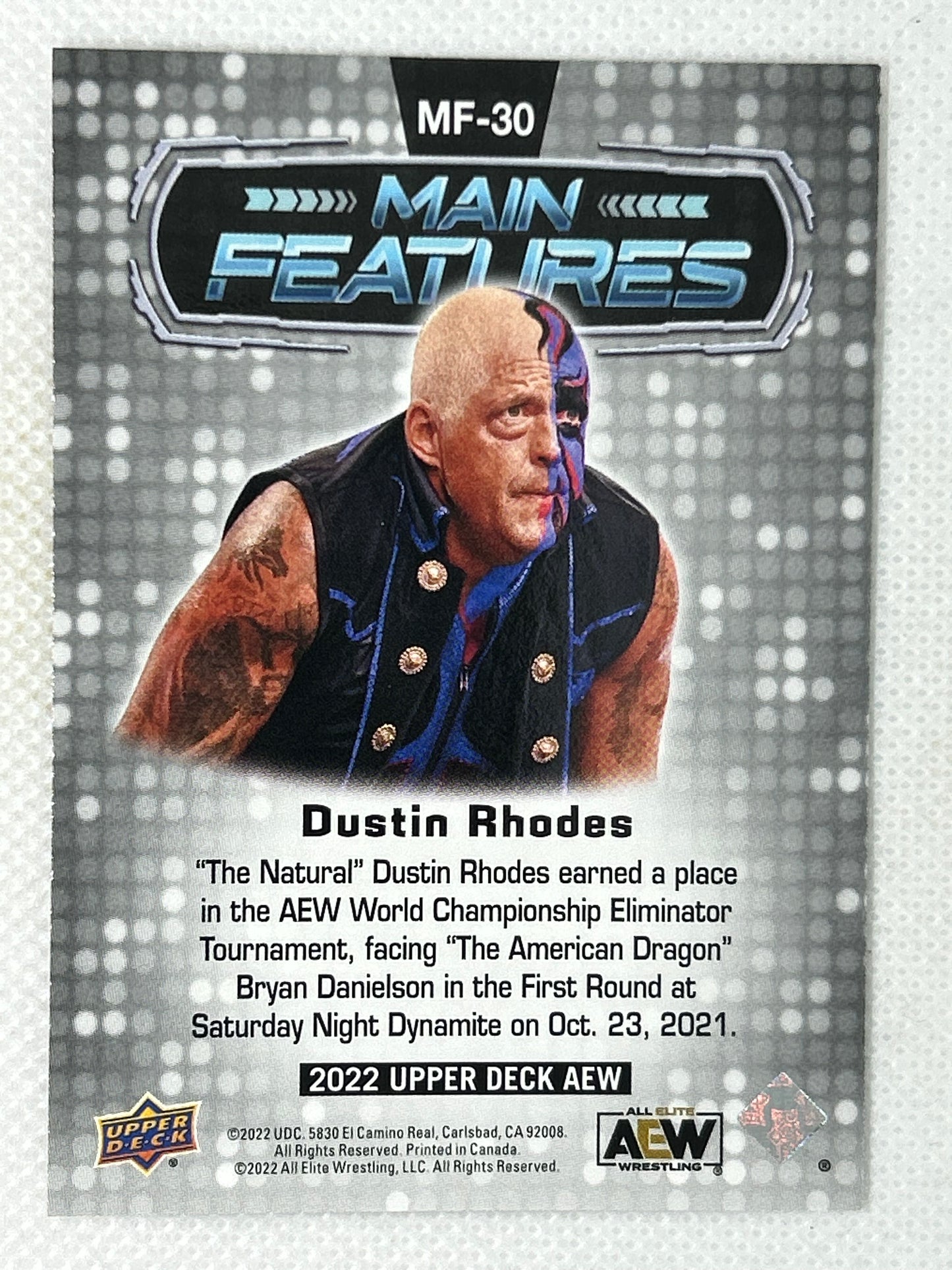 2022 Upper Deck AEW Wrestling Main Features Silver Dustin Rhodes #MF-30