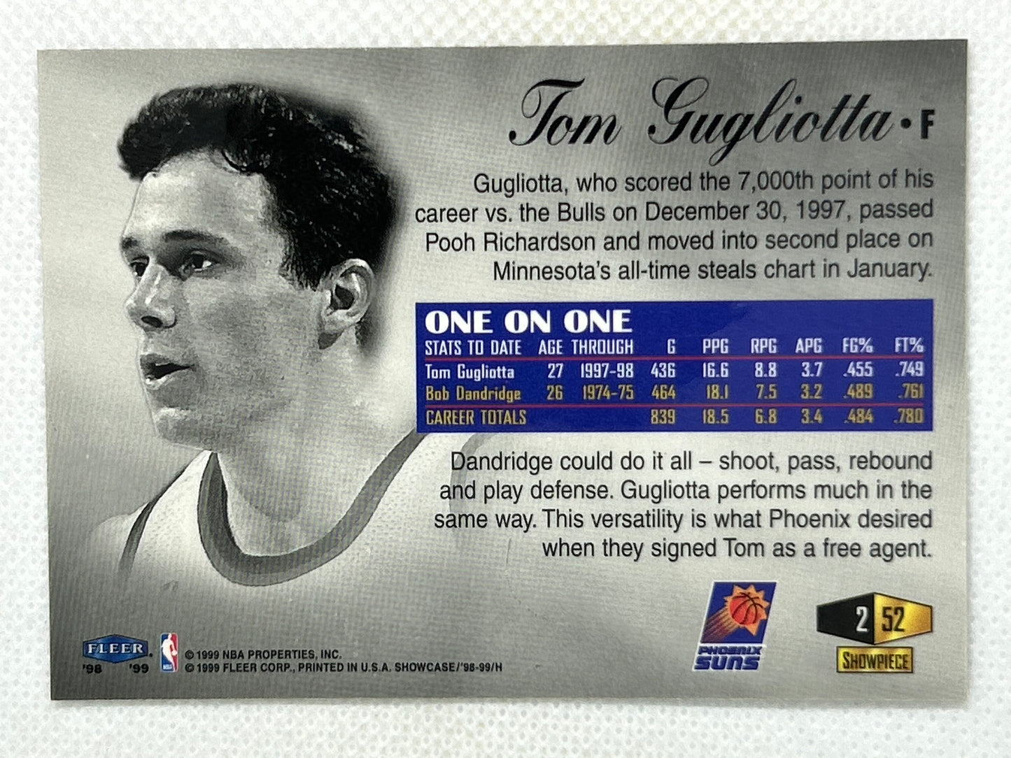 1998-99 Flair Showcase #52 Tom Gugliotta Flair Showcase Row 2 Phoenix Suns