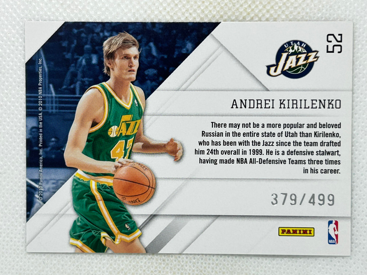2010-11 Panini Prestige Prestigious Pros #52 Andrei Kirilenko /499 Utah Jazz