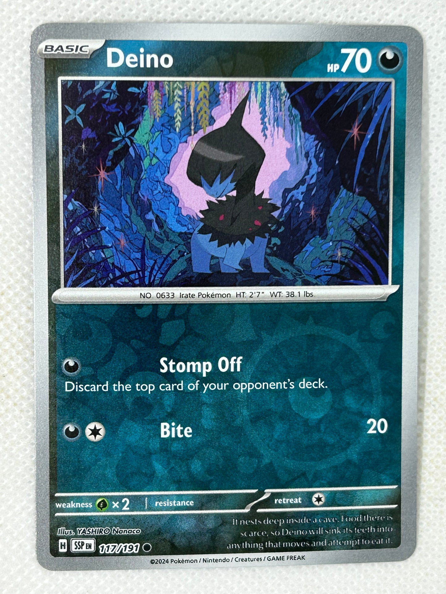 Pokémon Surging Sparks Reverse Holo Deino 117/191