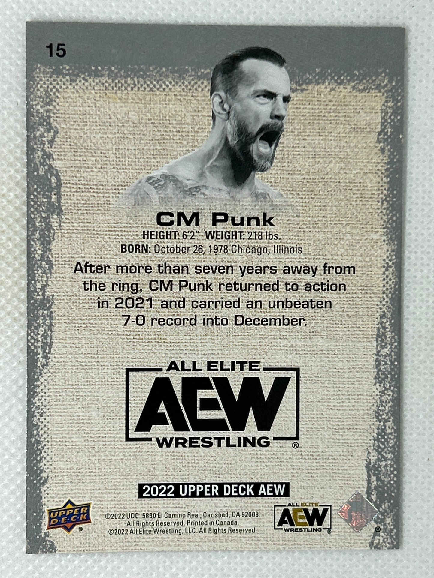 2022 Upper Deck AEW All Elite Wrestling #15 CM Punk