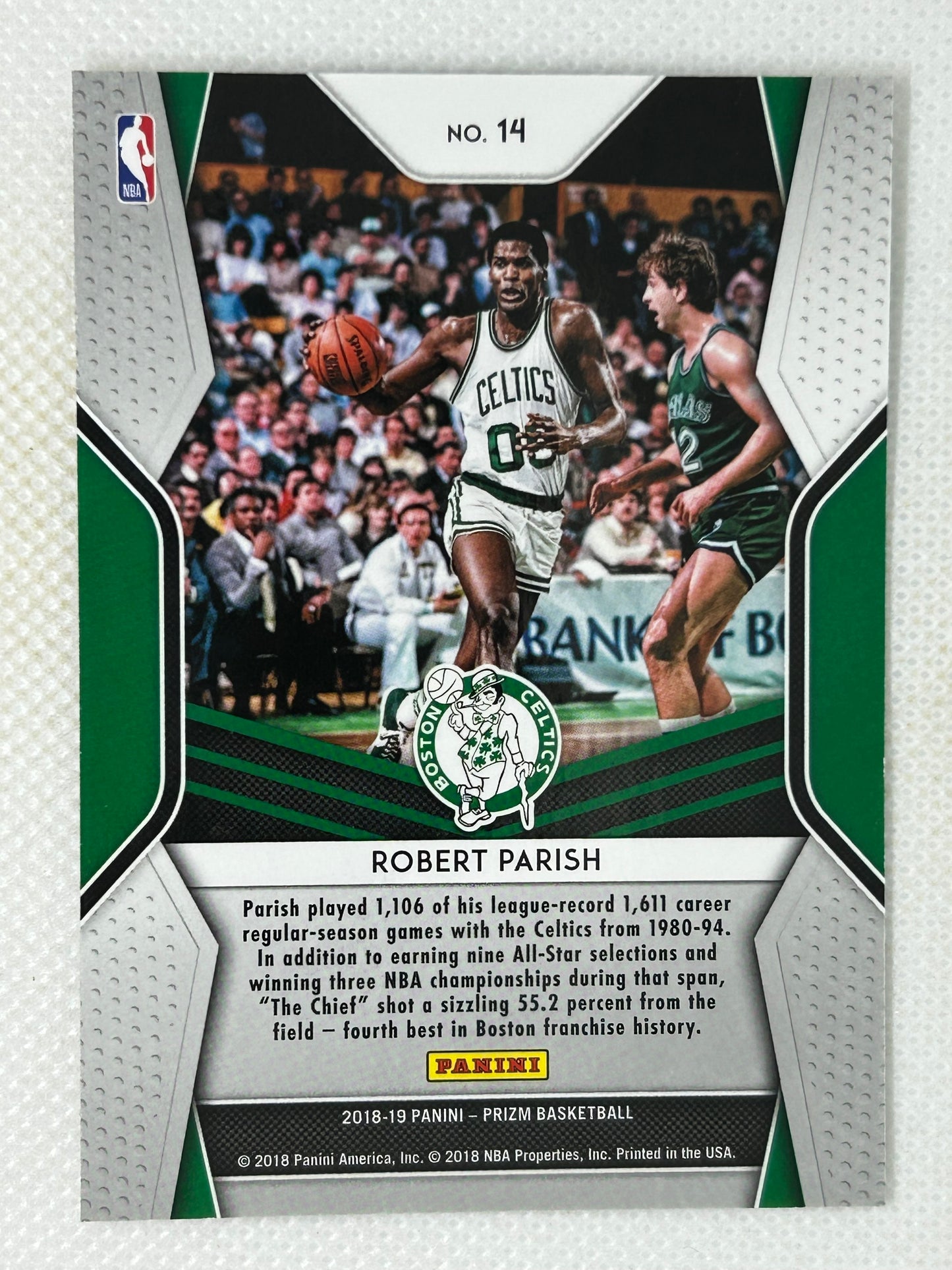 2018-19 Panini Prizm Dominance Robert Parish #14 Boston Celtics Signed Card