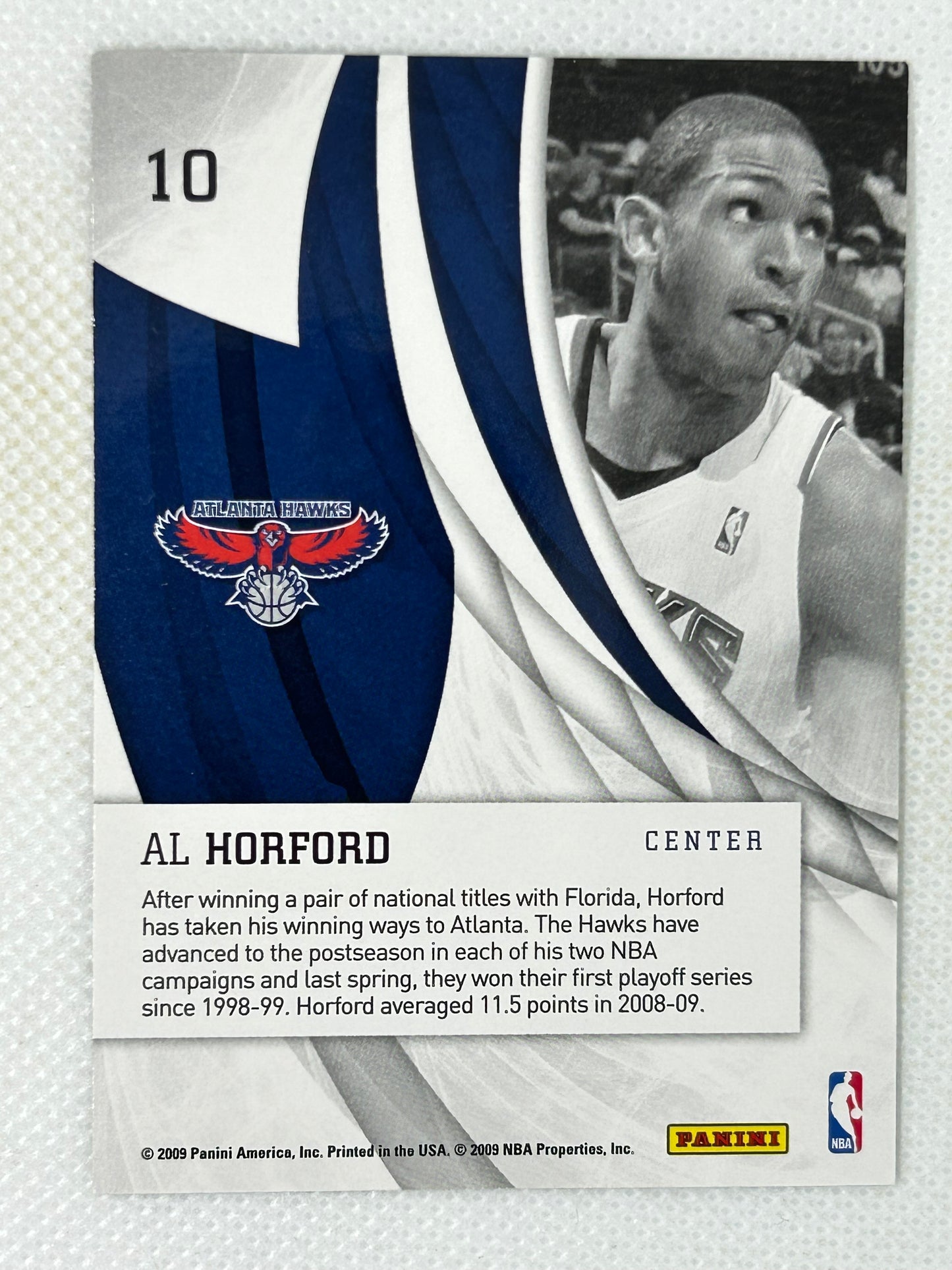 2009-10 Panini Donruss Elite In the Zone Al Horford #10 Atlanta Hawks