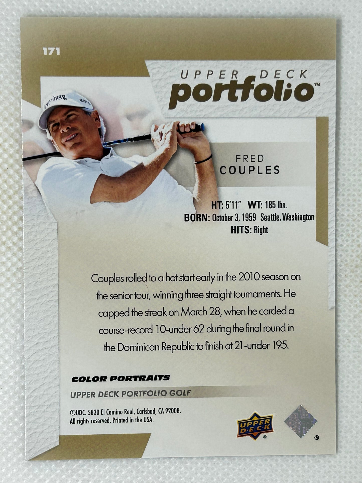 2024 Upper Deck Portfolio #171 Fred Couples Signed Card