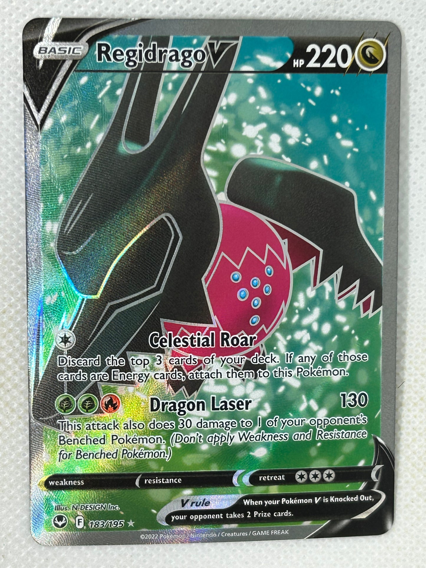 Pokémon Sword & Shield Silver Tempest Full Art Holo Regidrago V 183/195