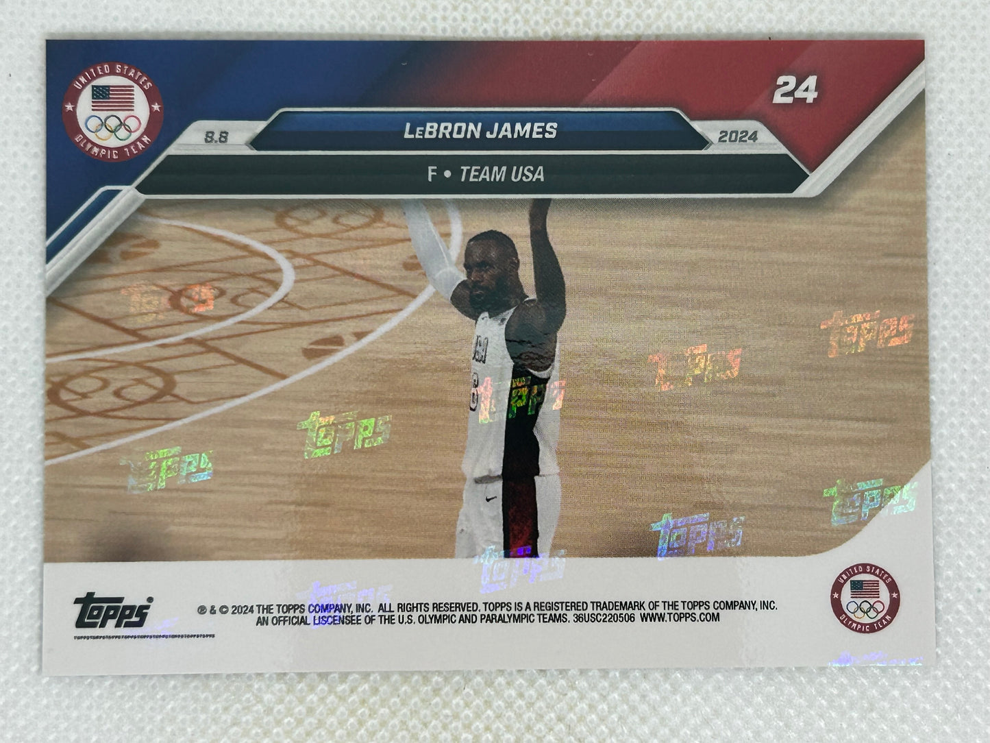2024 Topps Now Olympics Late Night Clutch Baskets United States vs Serbia #24 LeBron James Team USA