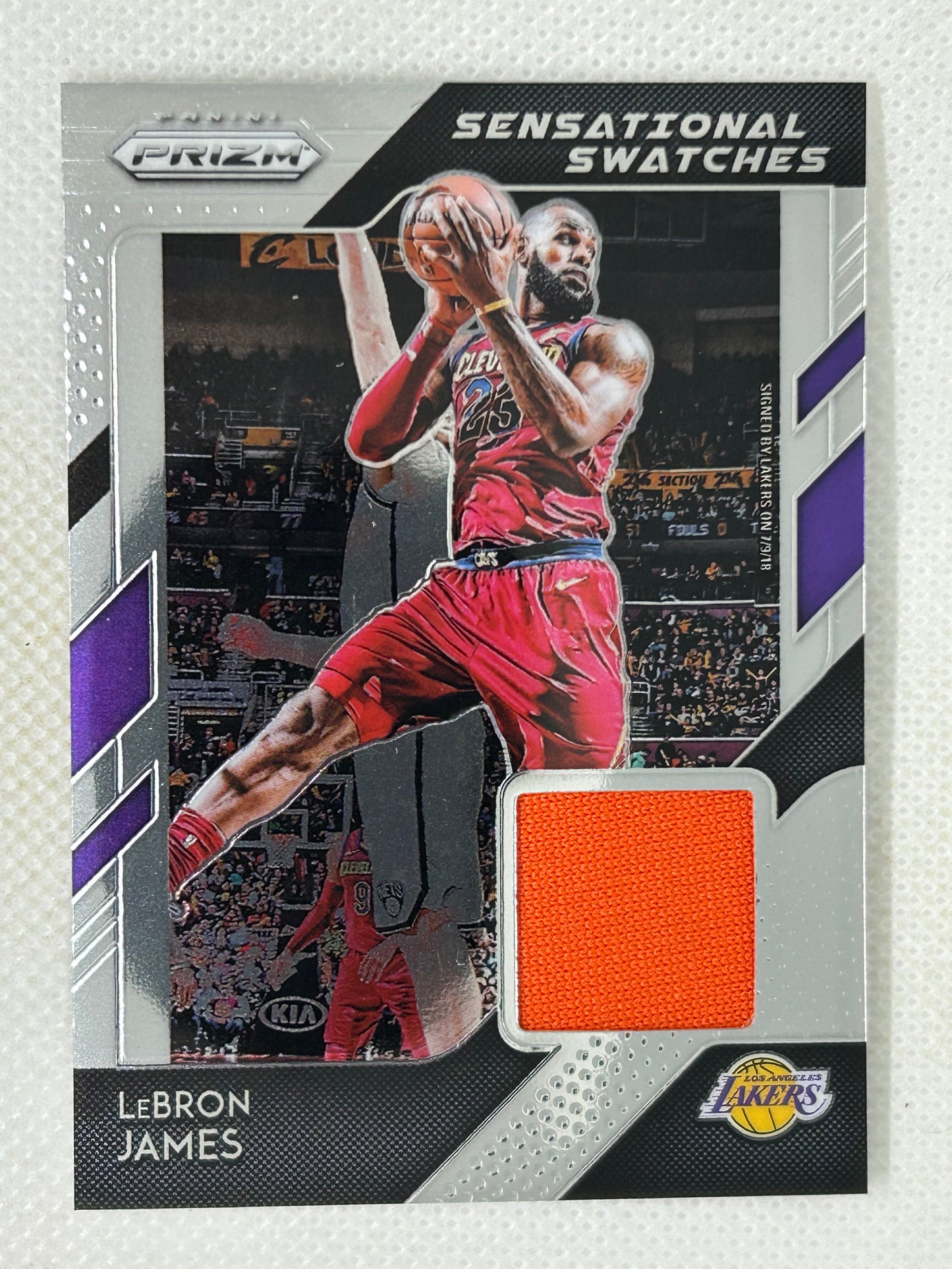 2018-19 Panini Prizm Lebron James #59 Sensational Swatches Game Worn Jersey Rare Los Angeles Lakers