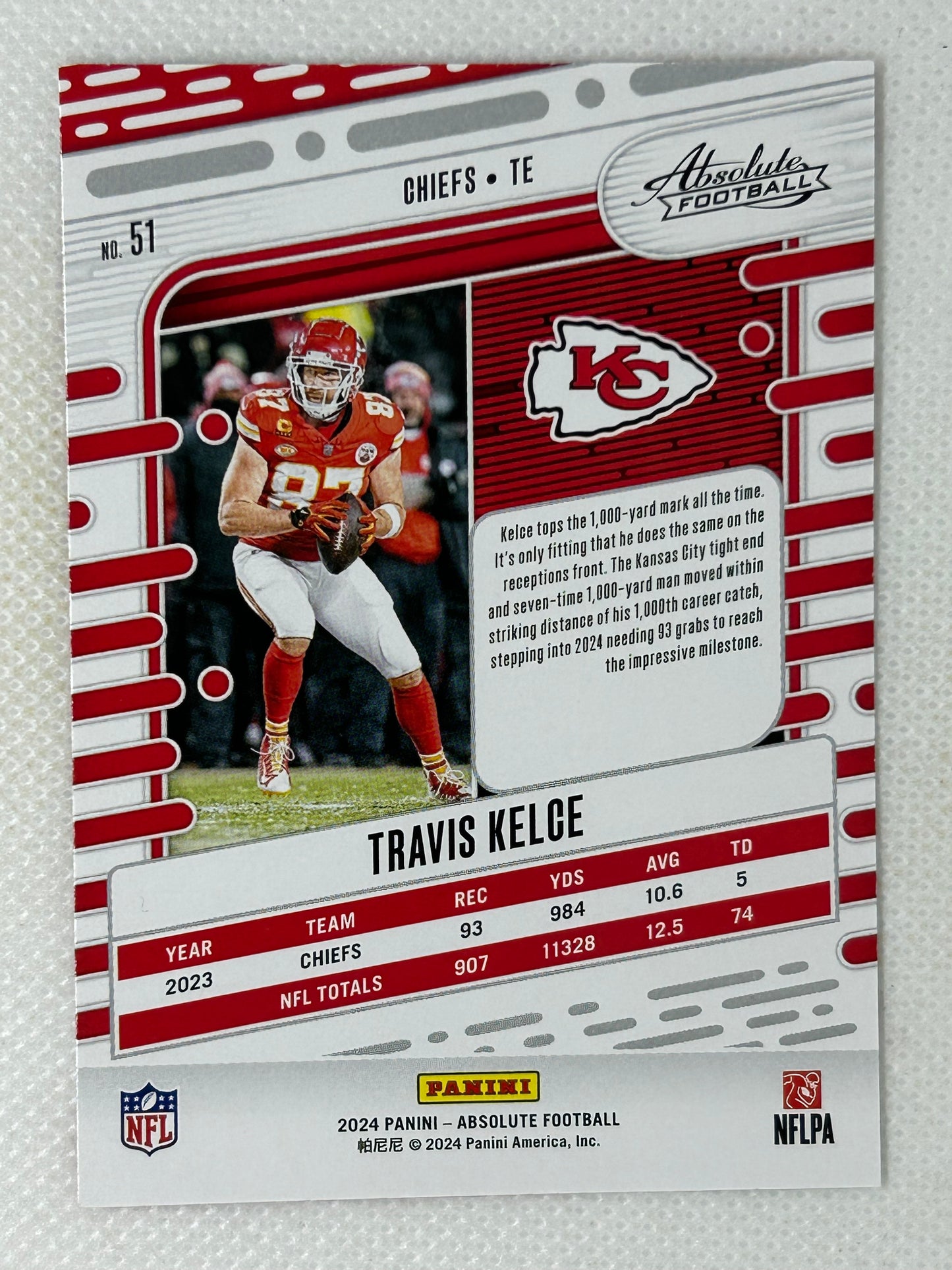 2024 Panini Absolute Travis Kelce #51 Kansas City Chiefs