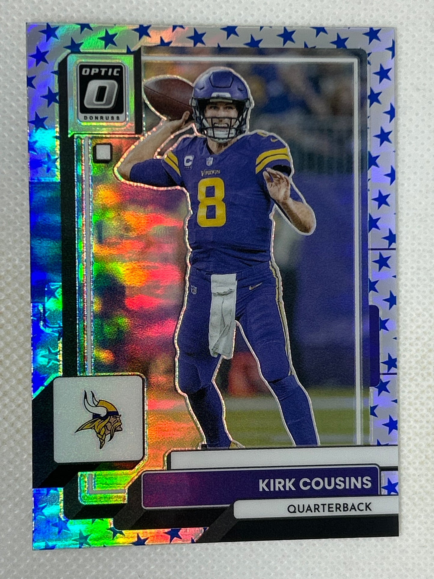 2023 Donruss Optic Blue Stars Prizm Holo #126 Kirk Cousins Minnesota Vikings
