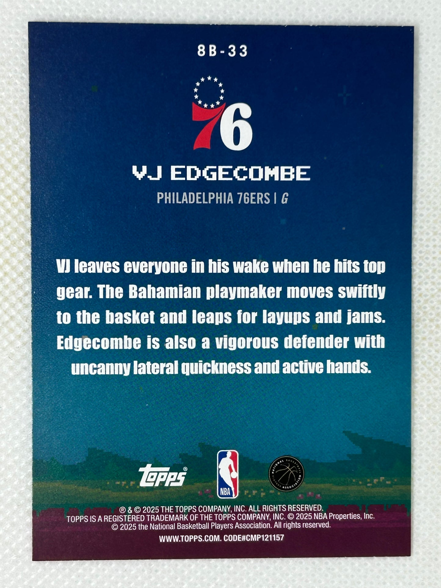 2025-26 Topps VJ Edgecombe 8-Bit Ballers 8B-33 Philadelphia 76ers