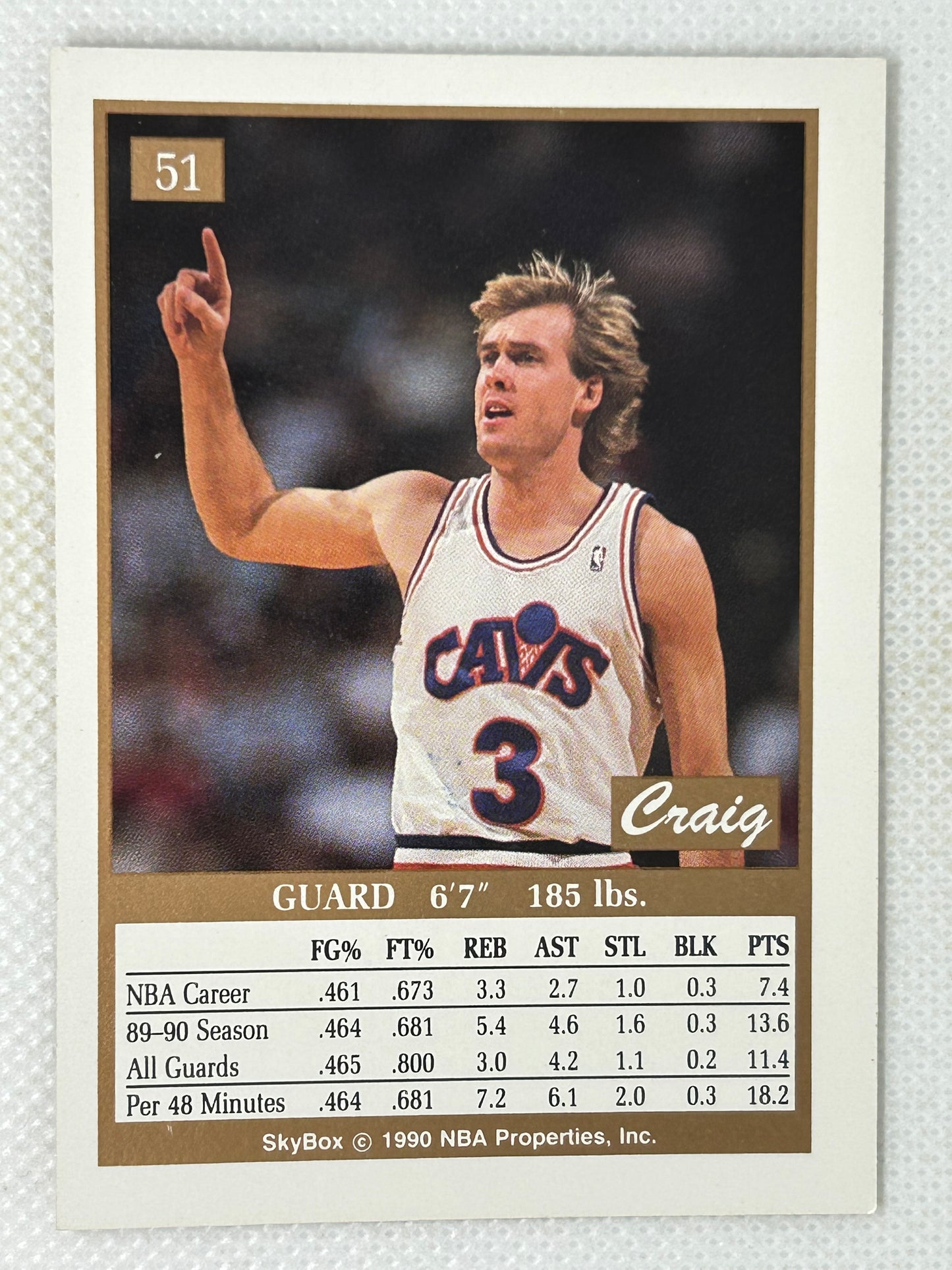 1990-91 Skybox #51 Craig Ehlo Cleveland Cavaliers Signed Card