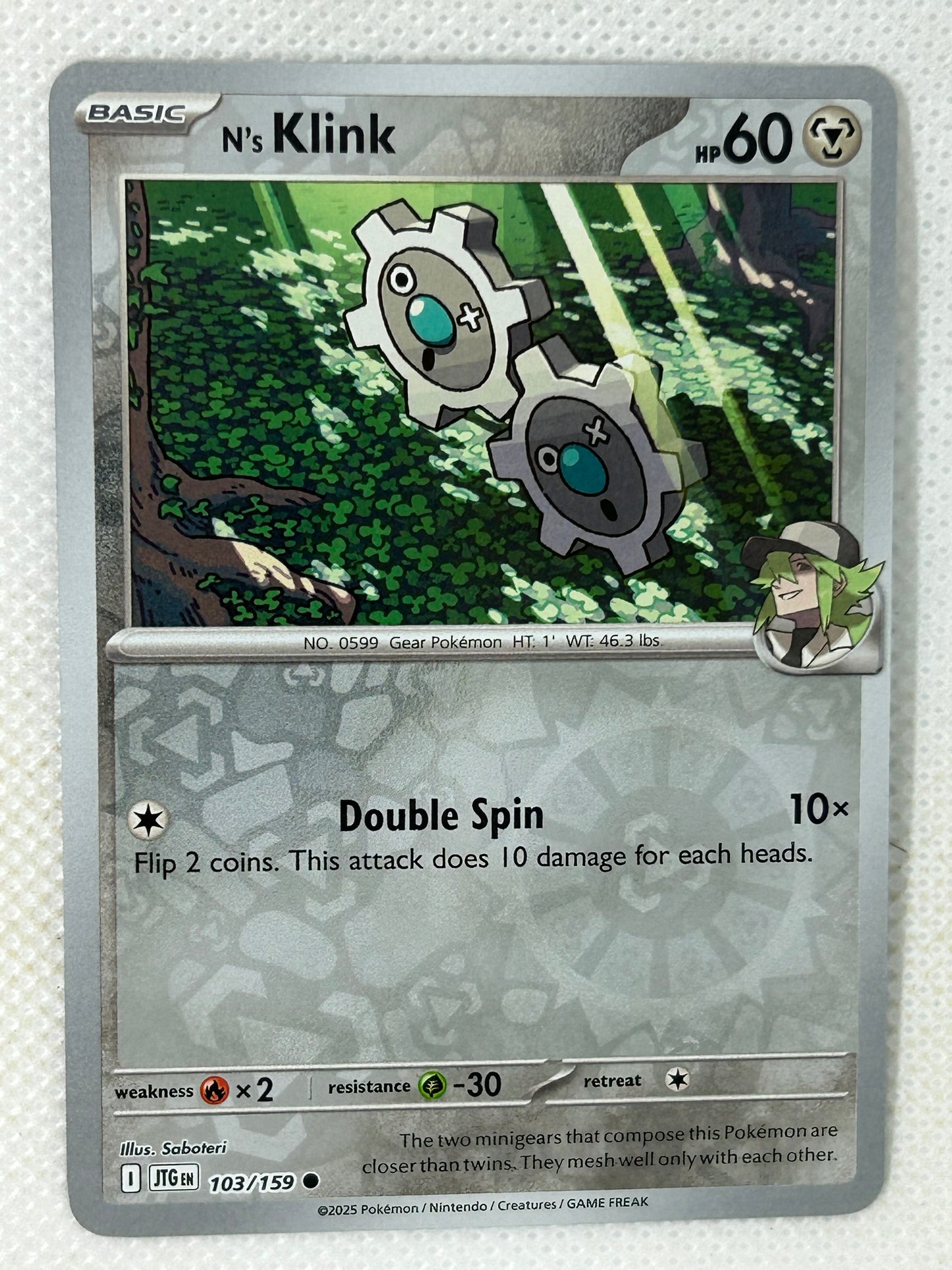 Pokémon Journey Together Reverse Holo - N's Klink 120/159