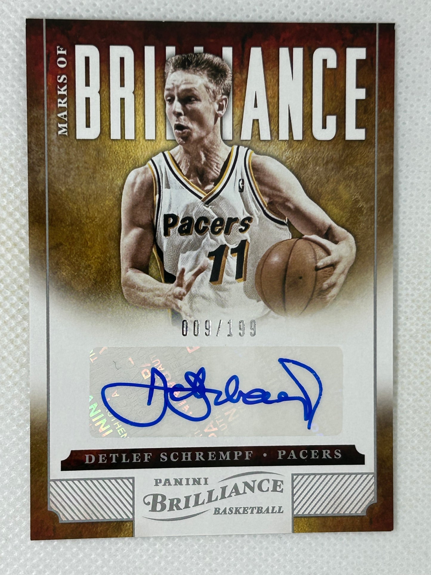 2012-13 Panini Brilliance Marks of Brilliance Autograph /199 Detlef Schrempf #169 Indiana Pacers