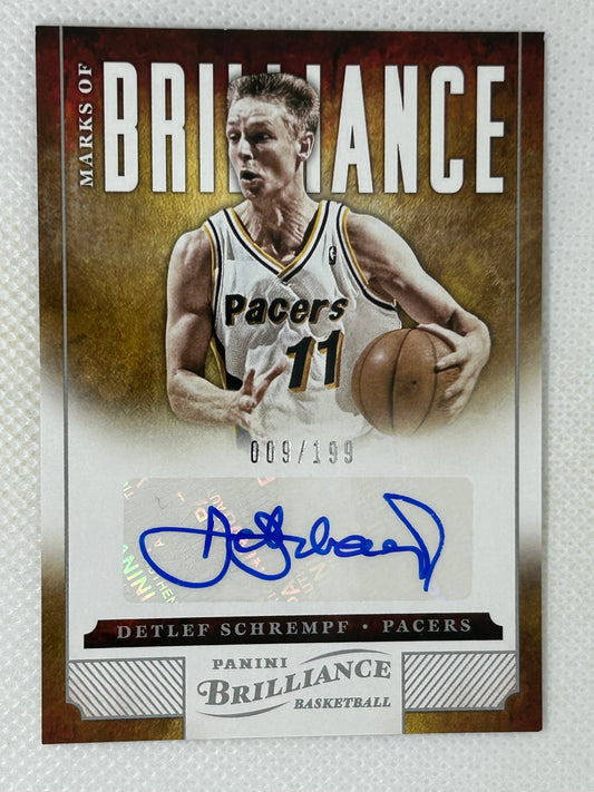 2012-13 Panini Brilliance Marks of Brilliance Autograph /199 Detlef Schrempf #169 Indiana Pacers