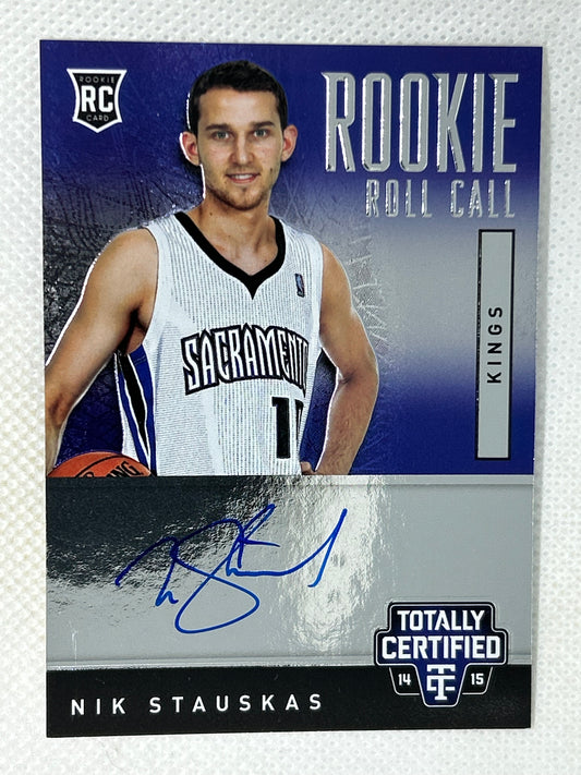 2014 Panini Totally Certified Rookie Roll Call Autograph /249 Nik Stauskas #RRC-NS Sacramento Kings
