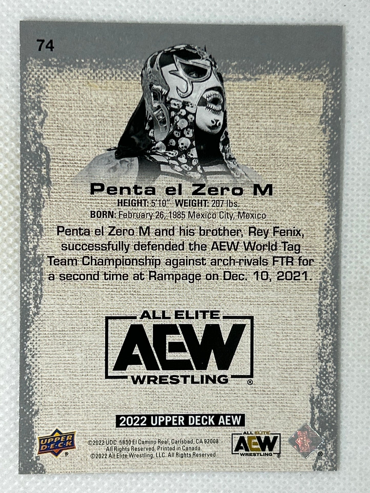 2022 Upper Deck AEW All Elite Wrestling Penta El Zero M #74
