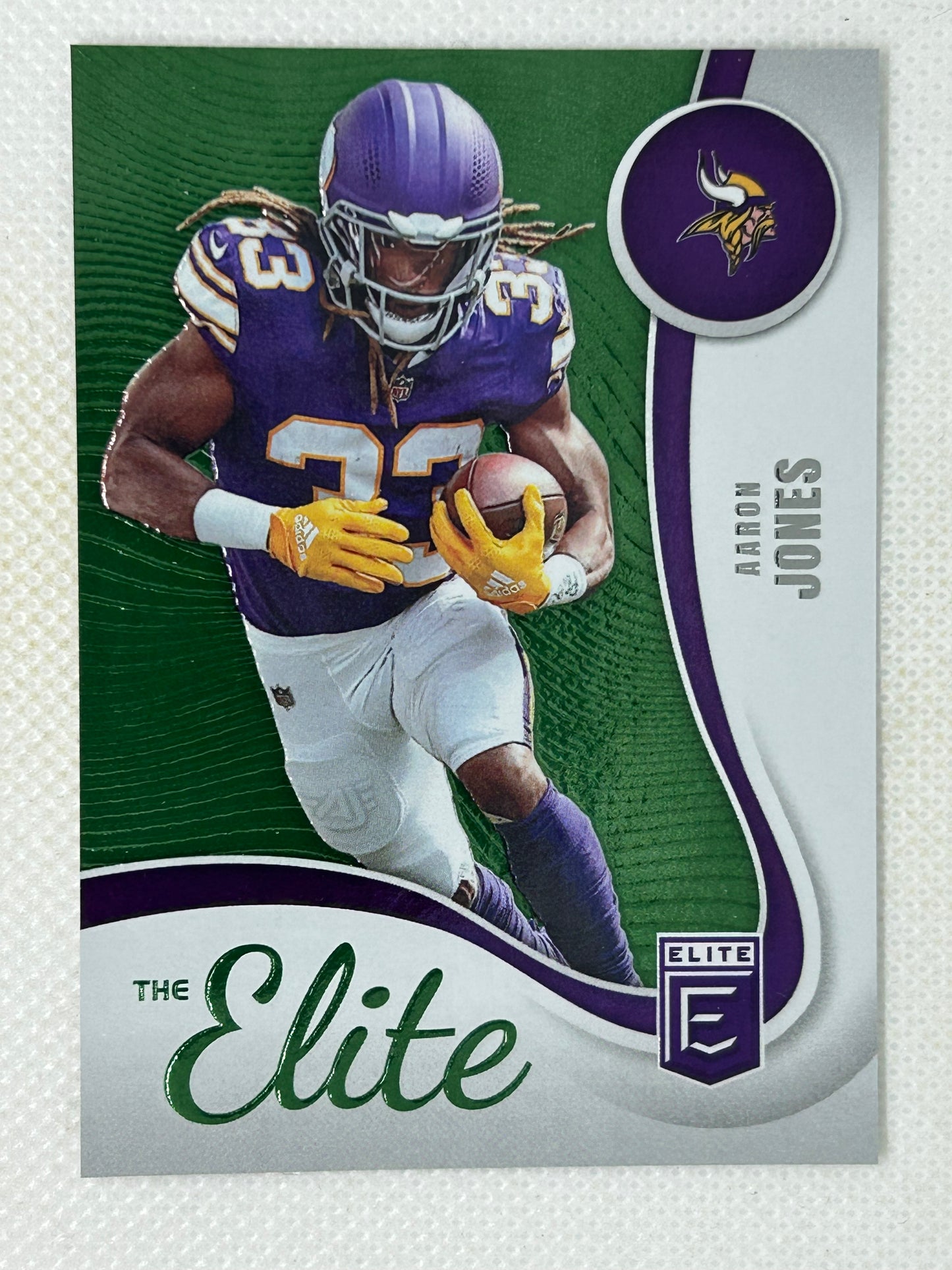 2025 Panini Donruss Elite Green The Elite Series Aaron Jones #3 Minnesota Vikings