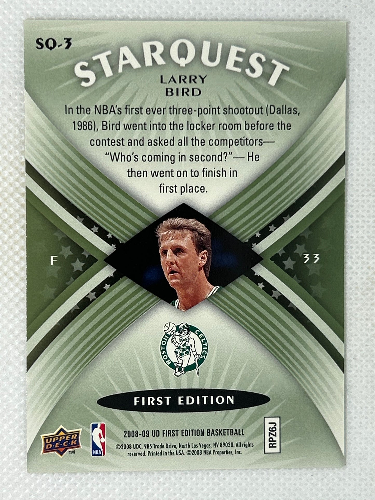 2008-09 Upper Deck StarQuest Common SQ-3 Larry Bird Boston Celtics