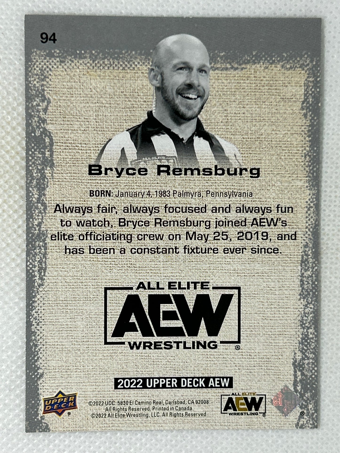 2022 Upper Deck AEW All Elite Wrestling Bryce Remsburg #94